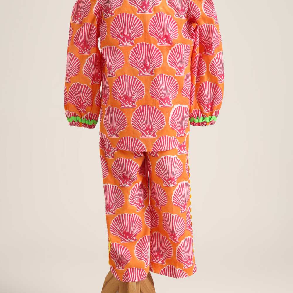 Cotton plain crop top with floral pants and Jacket/Shrug