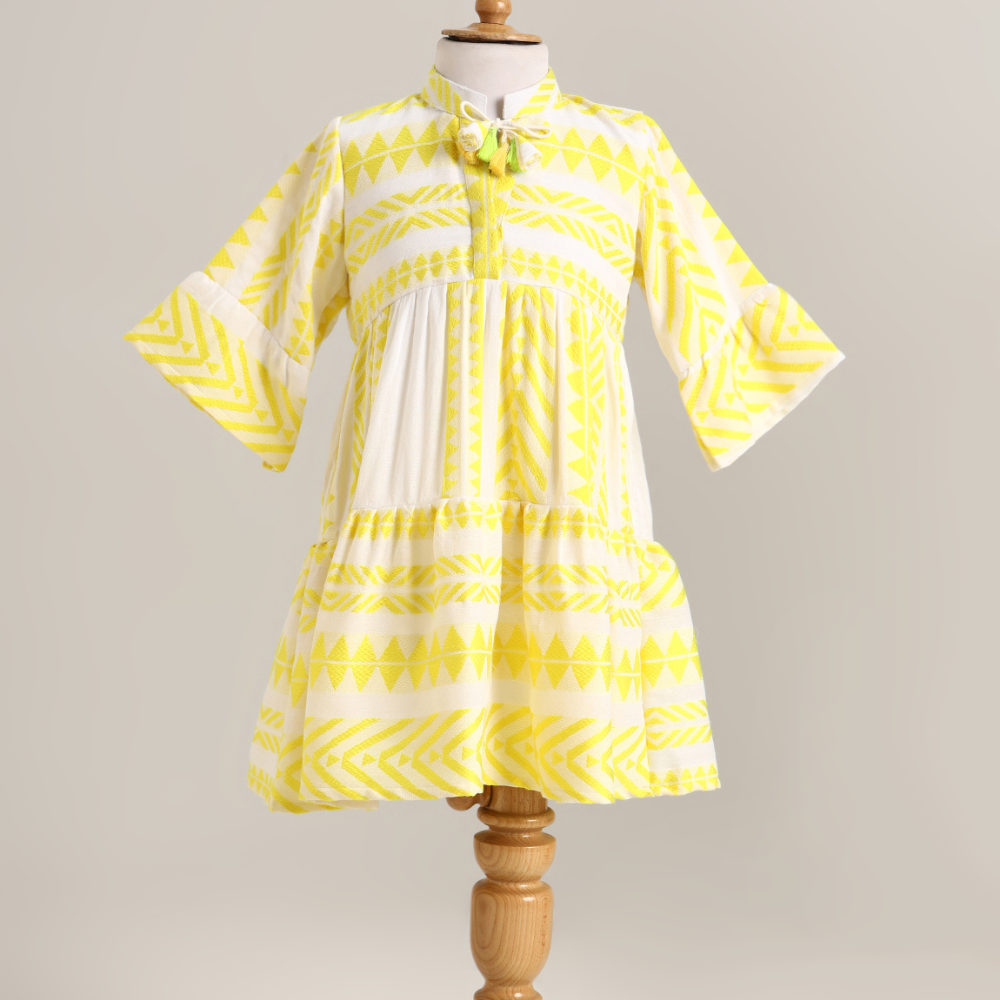 Cotton Dress with Bell Sleeves