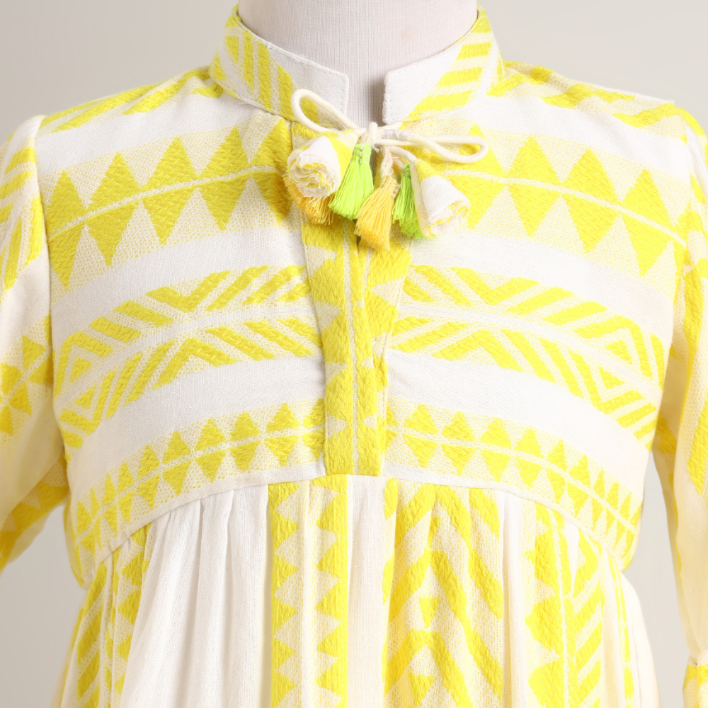 Cotton Dress with Bell Sleeves