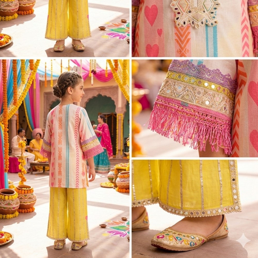 Handloom Cotton Kurta paired with Silver Lurex Pants