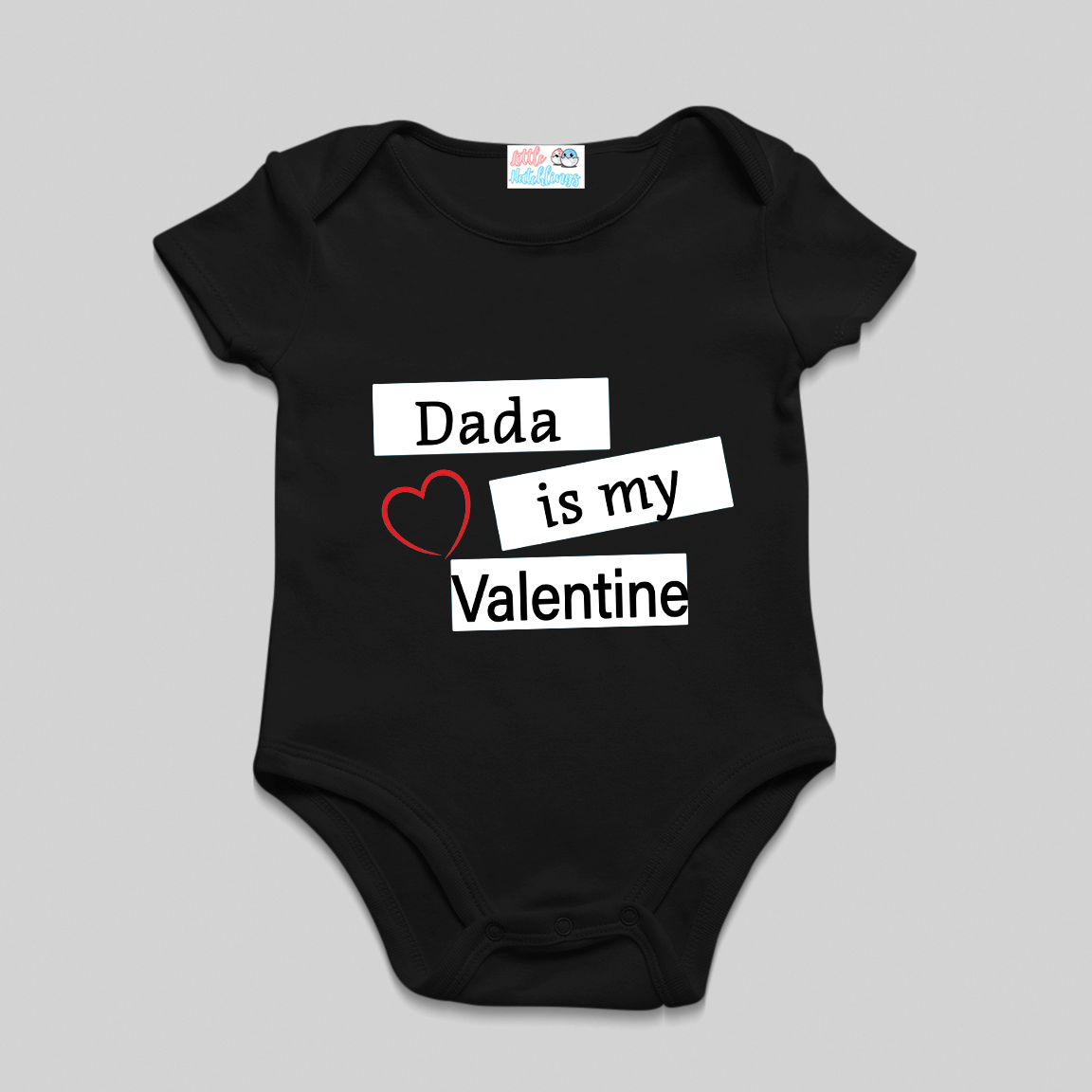 Daddy is my Valentine Black Tshirt / Onesie (Boxes)