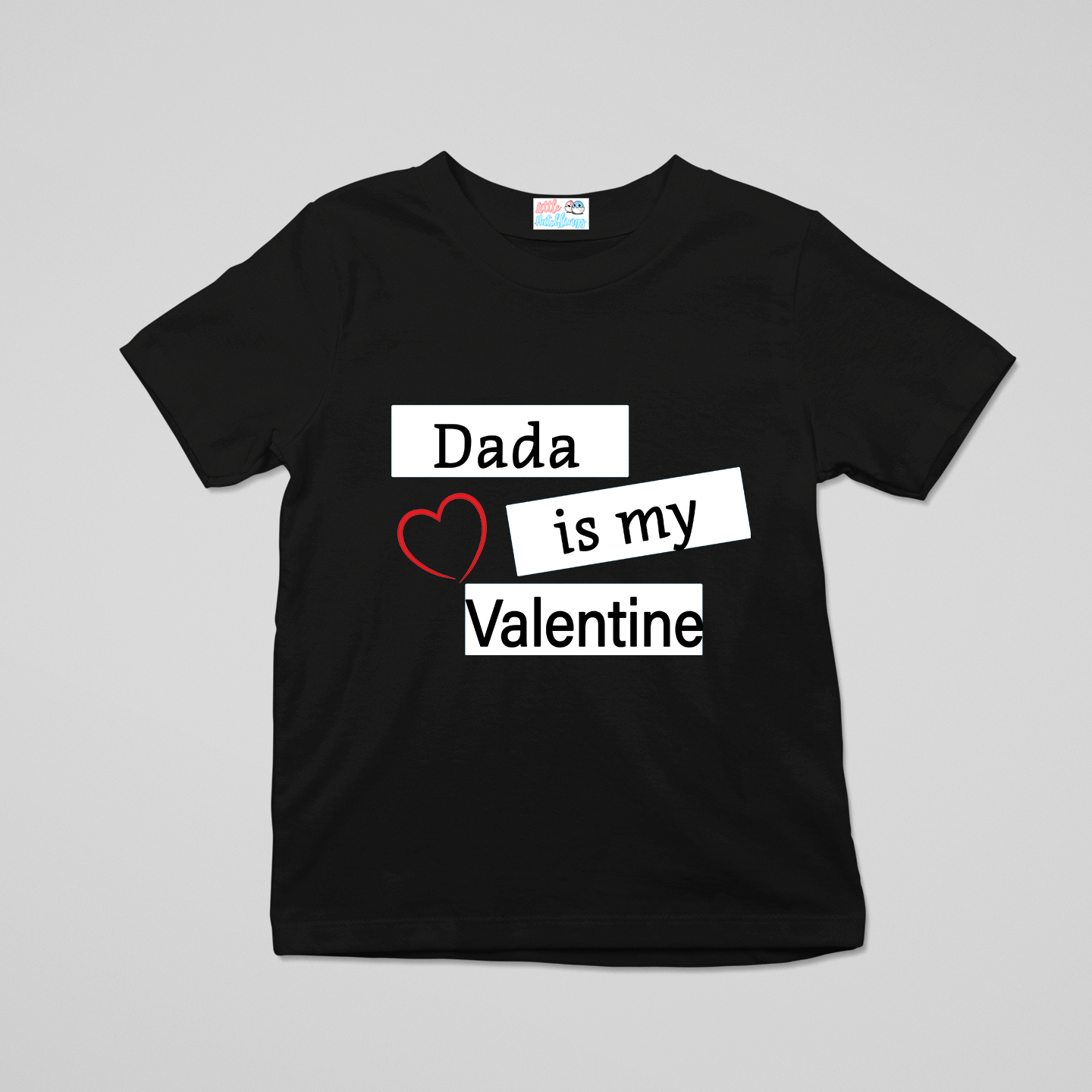 Daddy is my Valentine Black Tshirt / Onesie (Boxes)