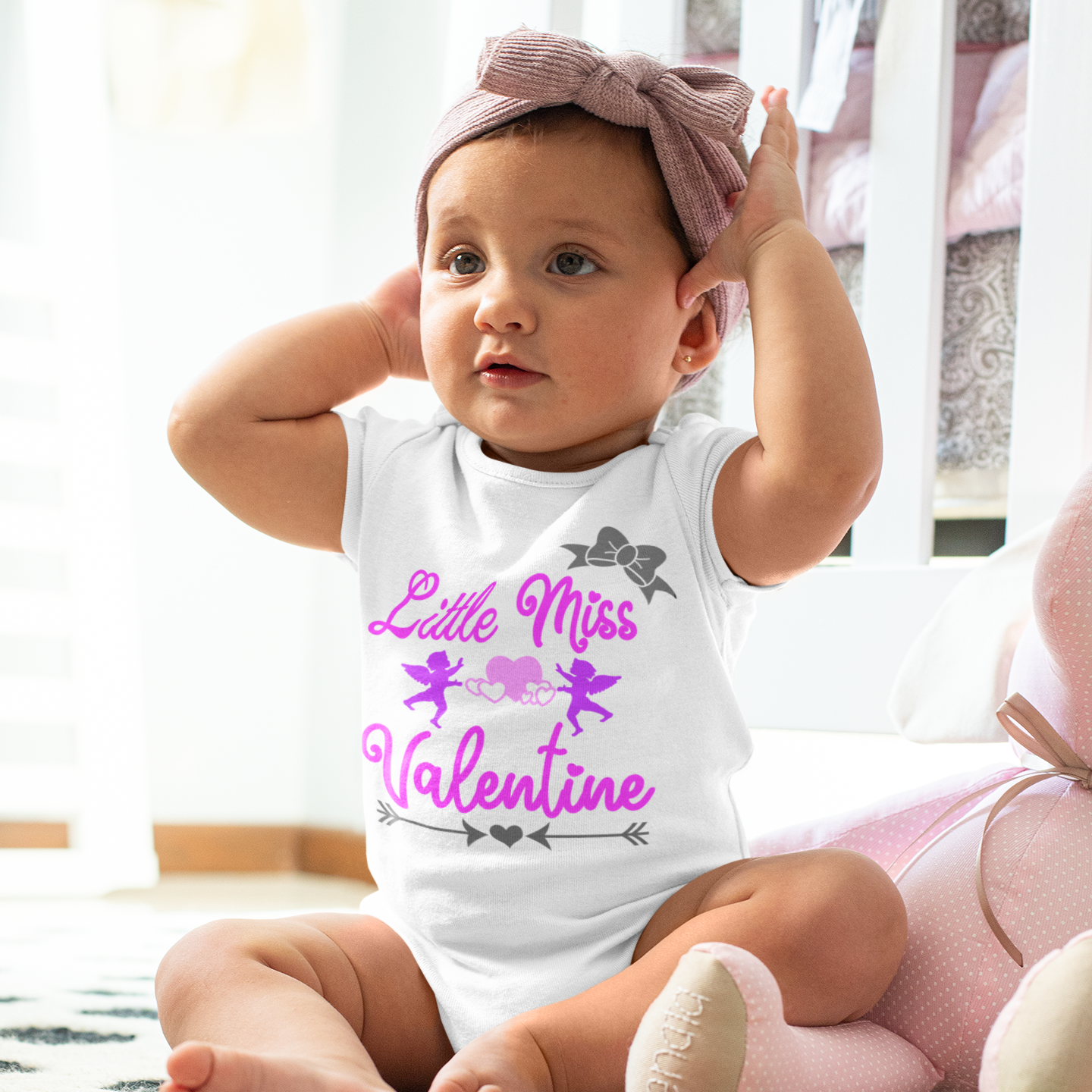 Little Miss Valentine White Onesie / Romper / Tshirt