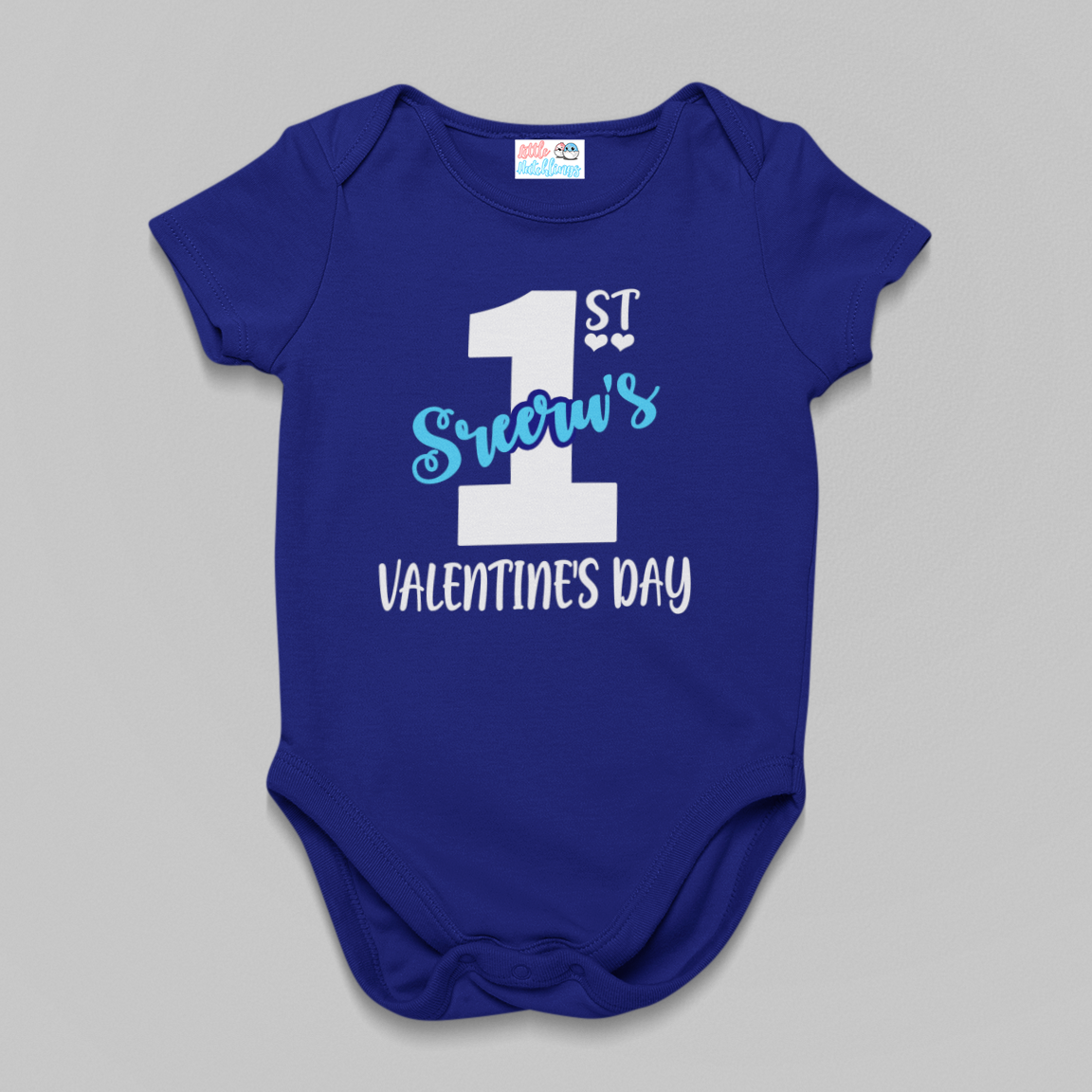 1st Valentine Personalised Navy Blue Onesie (Number 1)