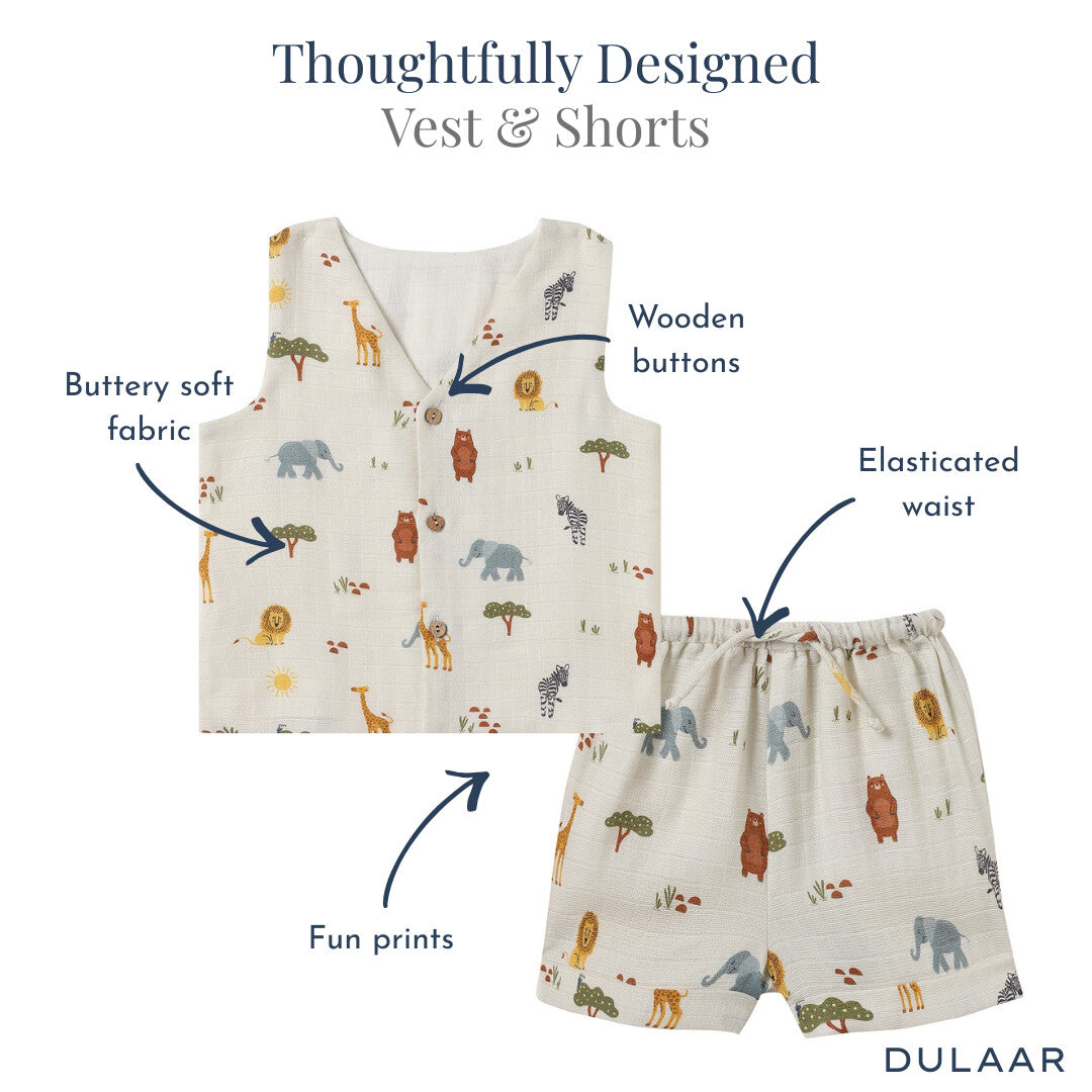 Organic Muslin Vest & Shorts Set