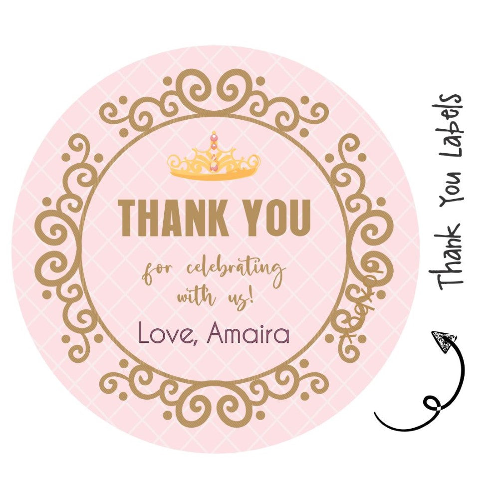 Round Thank You Label - Vintage