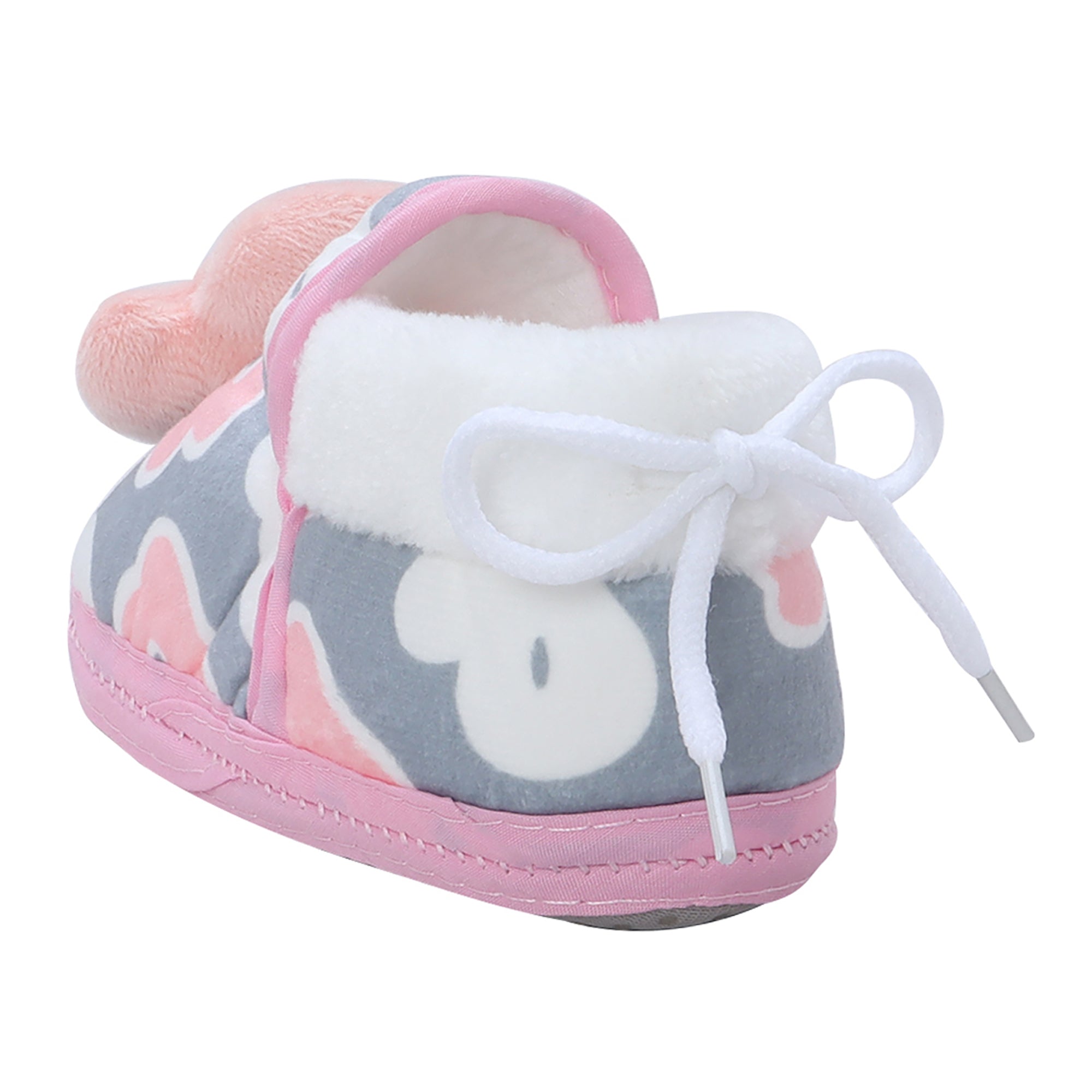 Baby Moo 3D Ducky Duck Soft Slip-On Anti-Skid Plush Warm Booties - Peach