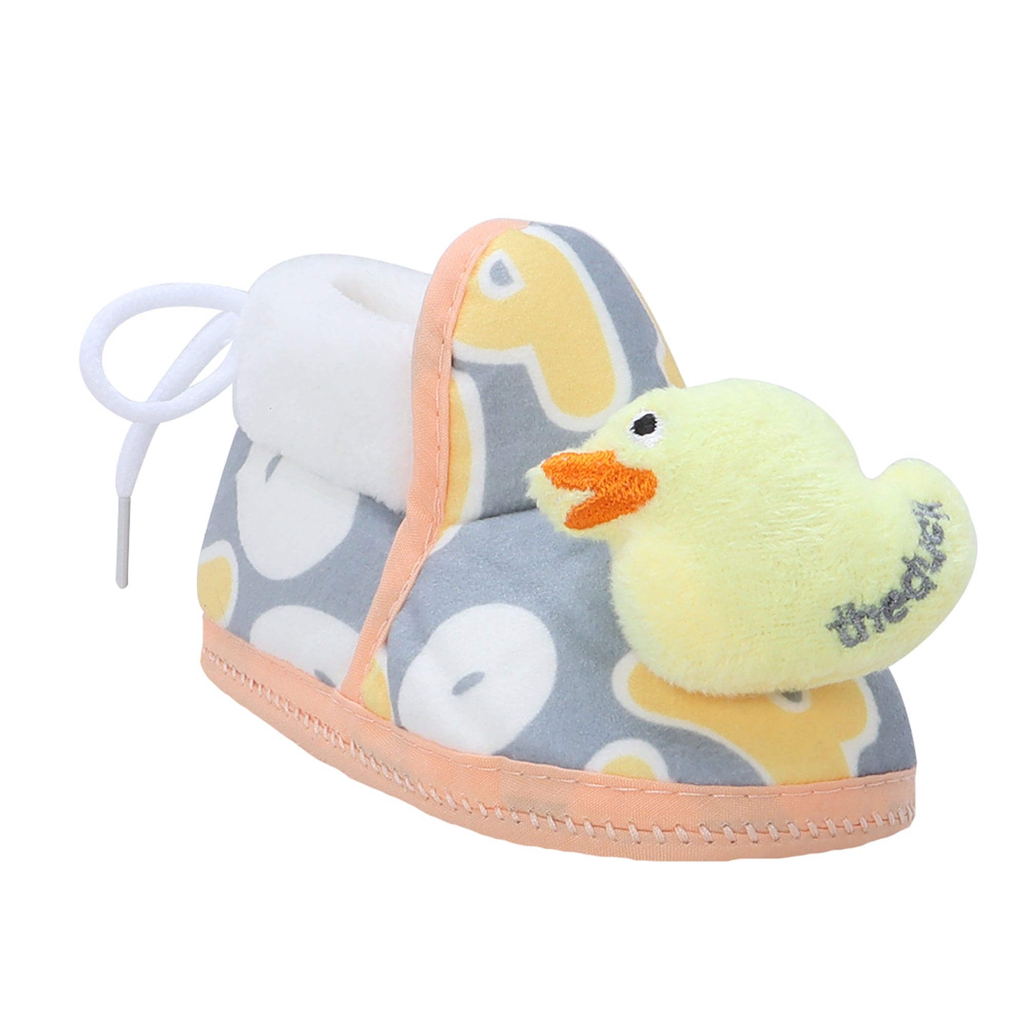 Baby Moo 3D Ducky Duck Soft Slip-On Anti-Skid Plush Warm Booties - Yellow