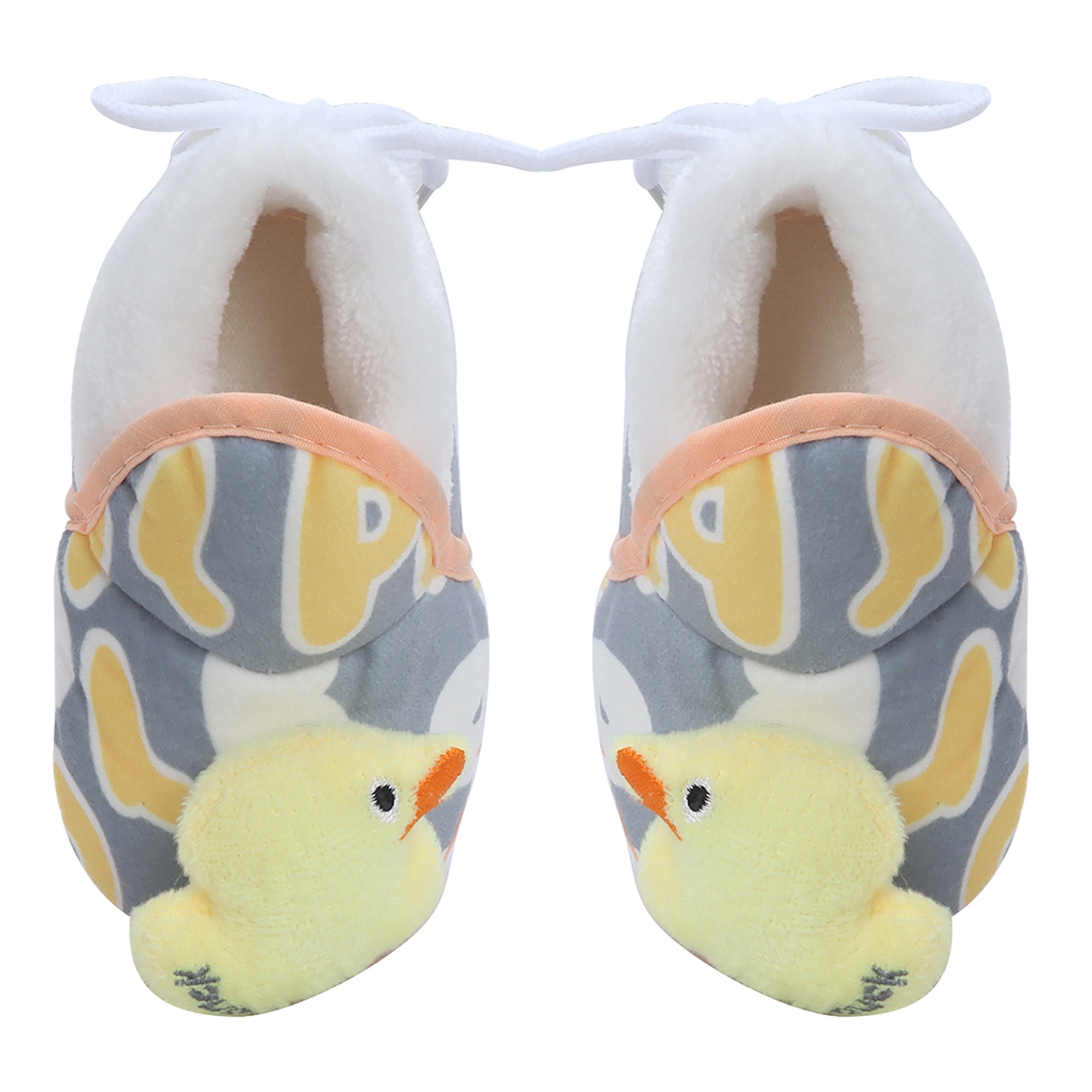 Baby Moo 3D Ducky Duck Soft Slip-On Anti-Skid Plush Warm Booties - Yellow