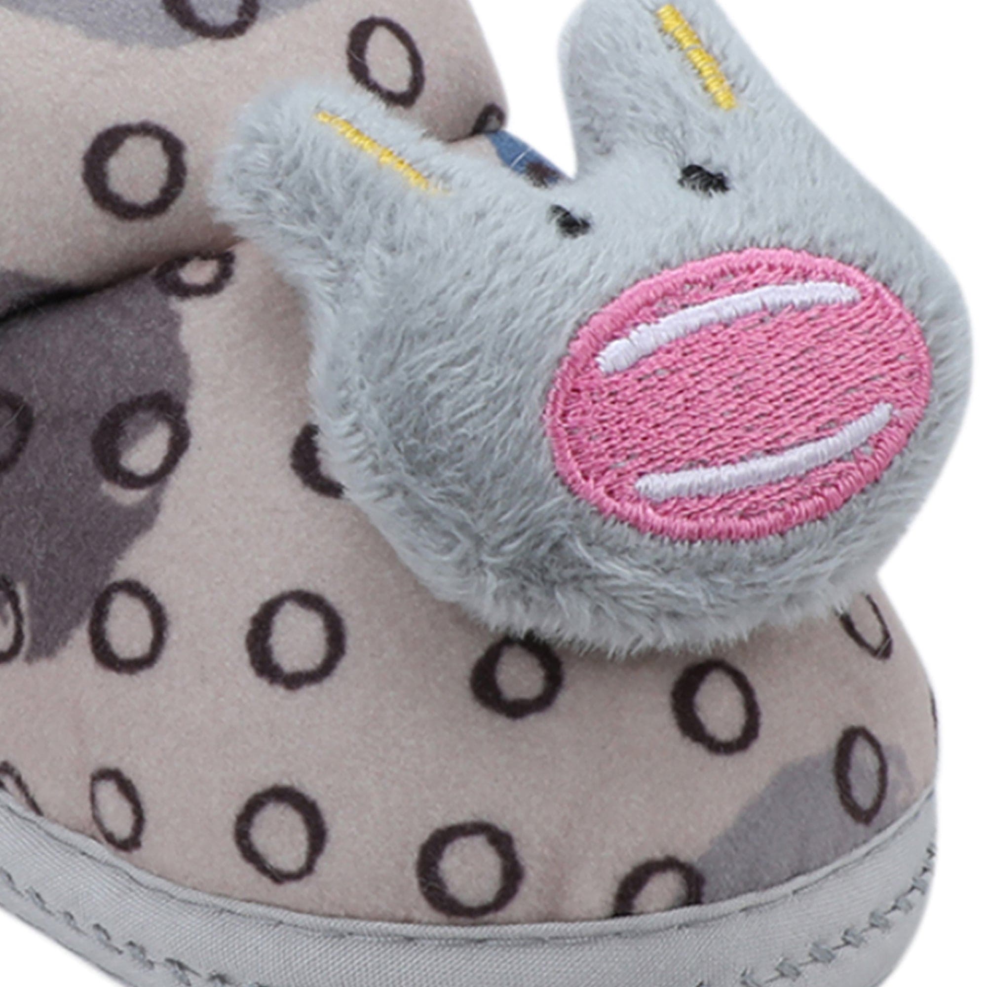 Baby Moo 3D Scout Kitty Soft Slip-On Anti-Skid Plush Warm Booties - Beige