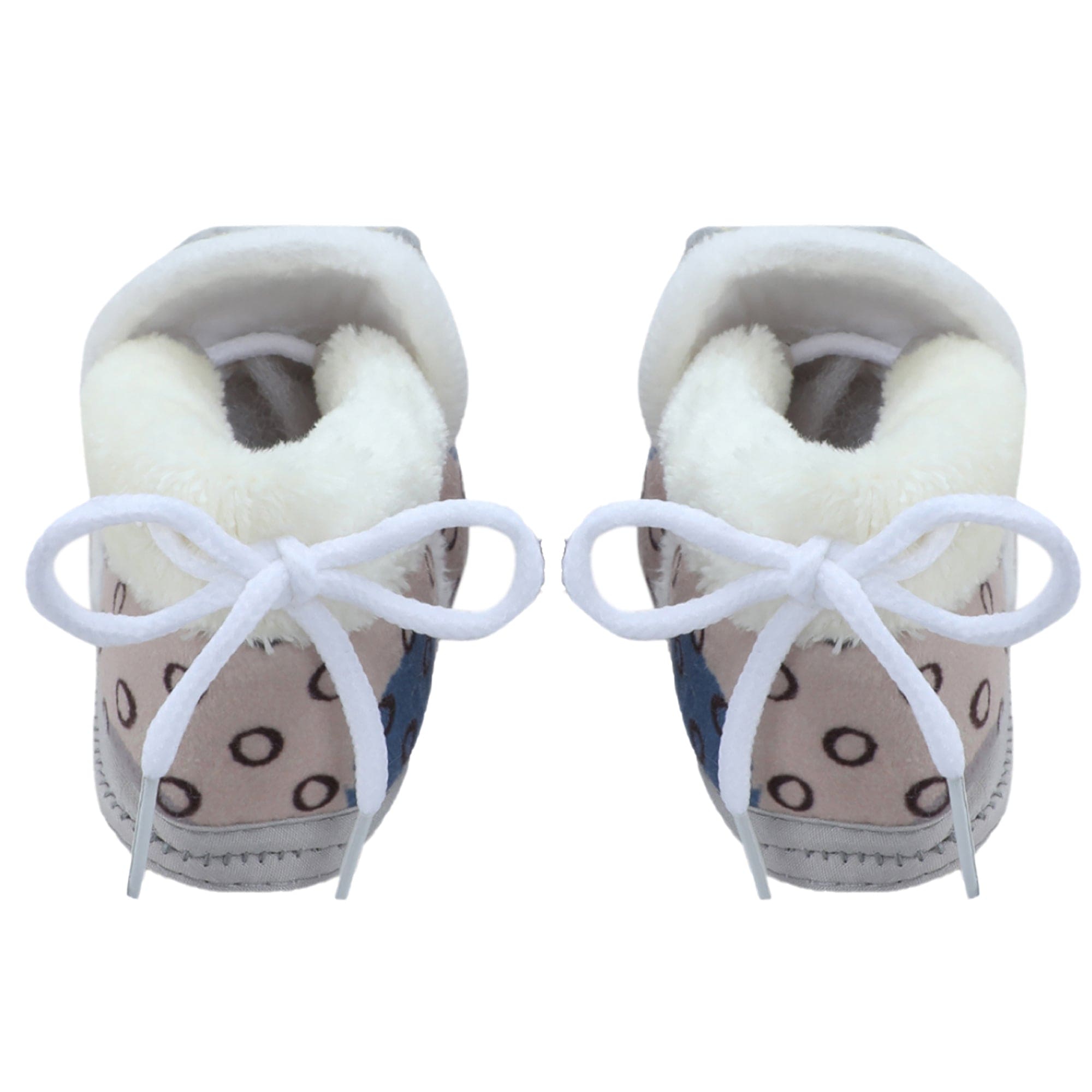 Baby Moo 3D Scout Kitty Soft Slip-On Anti-Skid Plush Warm Booties - Beige