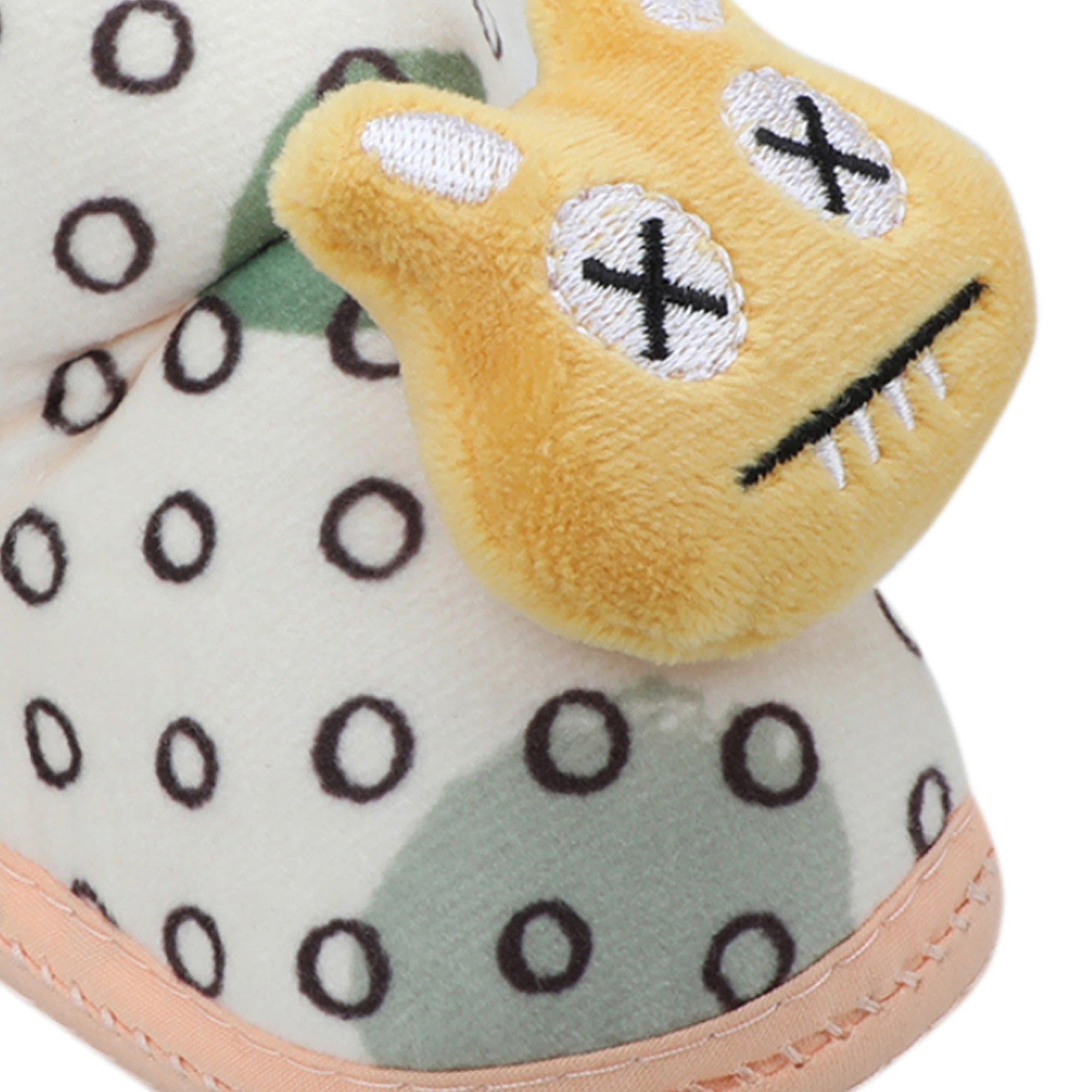 Baby Moo 3D Dizzy Cat Soft Slip-On Anti-Skid Plush Warm Booties - Beige