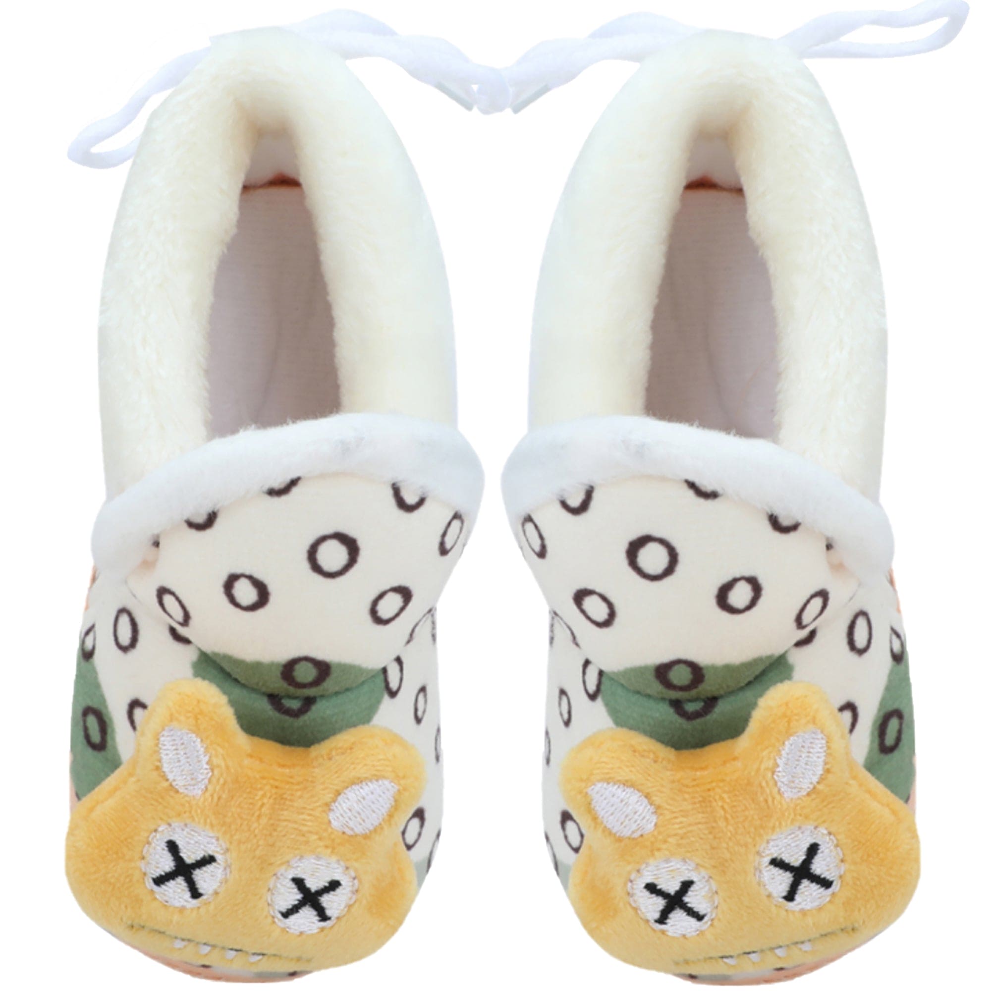 Baby Moo 3D Dizzy Cat Soft Slip-On Anti-Skid Plush Warm Booties - Beige