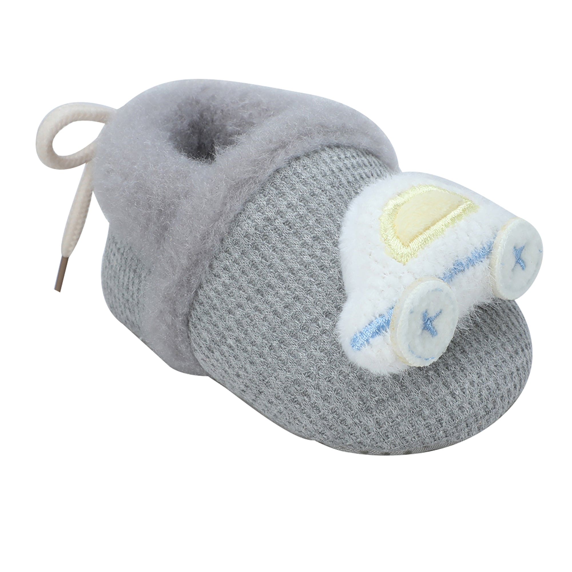 Baby Moo 3D Car Soft Slip-On Anti-Skid Plush Warm Booties - Grey