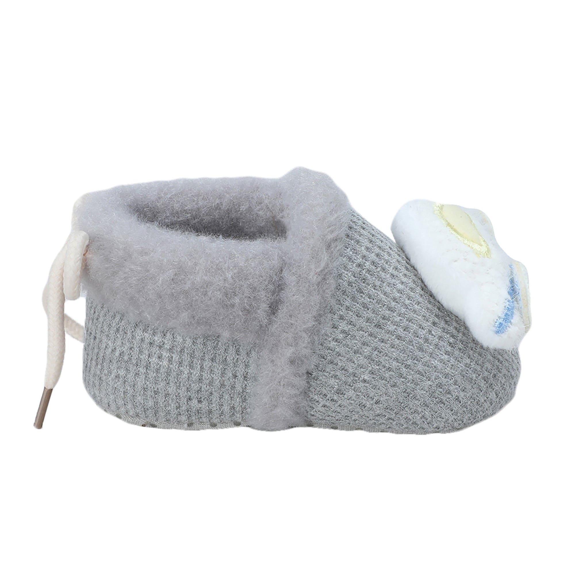 Baby Moo 3D Car Soft Slip-On Anti-Skid Plush Warm Booties - Grey