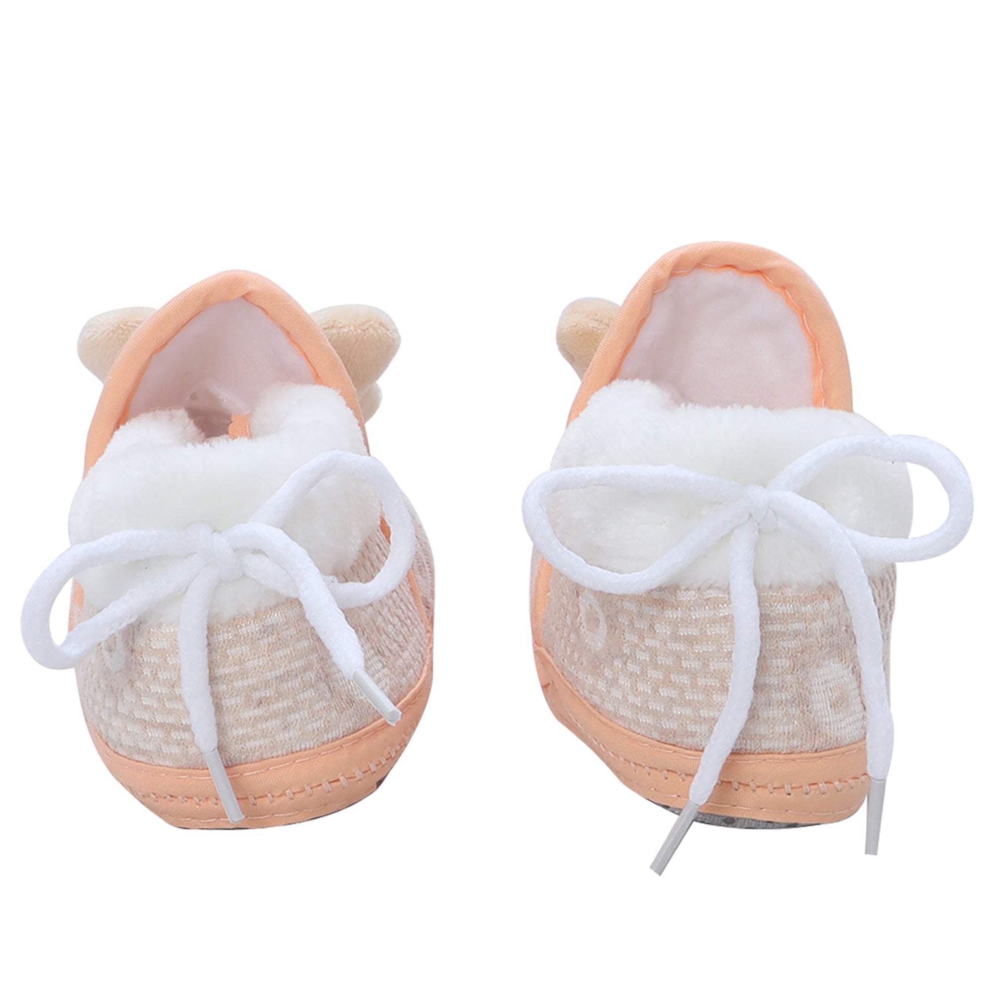 Baby Moo 3D Cute Kitty Soft Slip-On Anti-Skid Plush Warm Booties - Beige