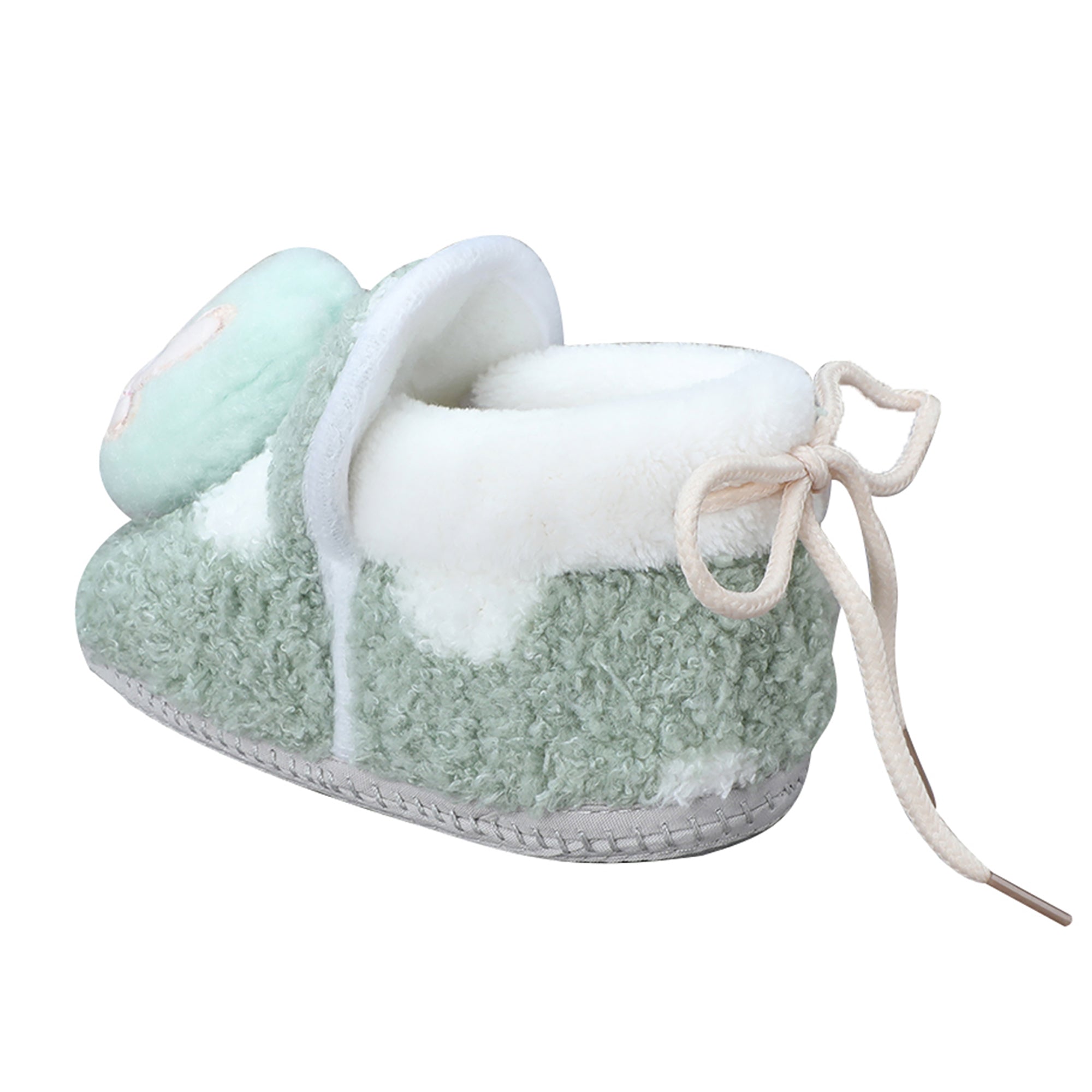 Baby Moo 3D Squirrel Soft Slip-On Anti-Skid Plush Warm Booties - Green