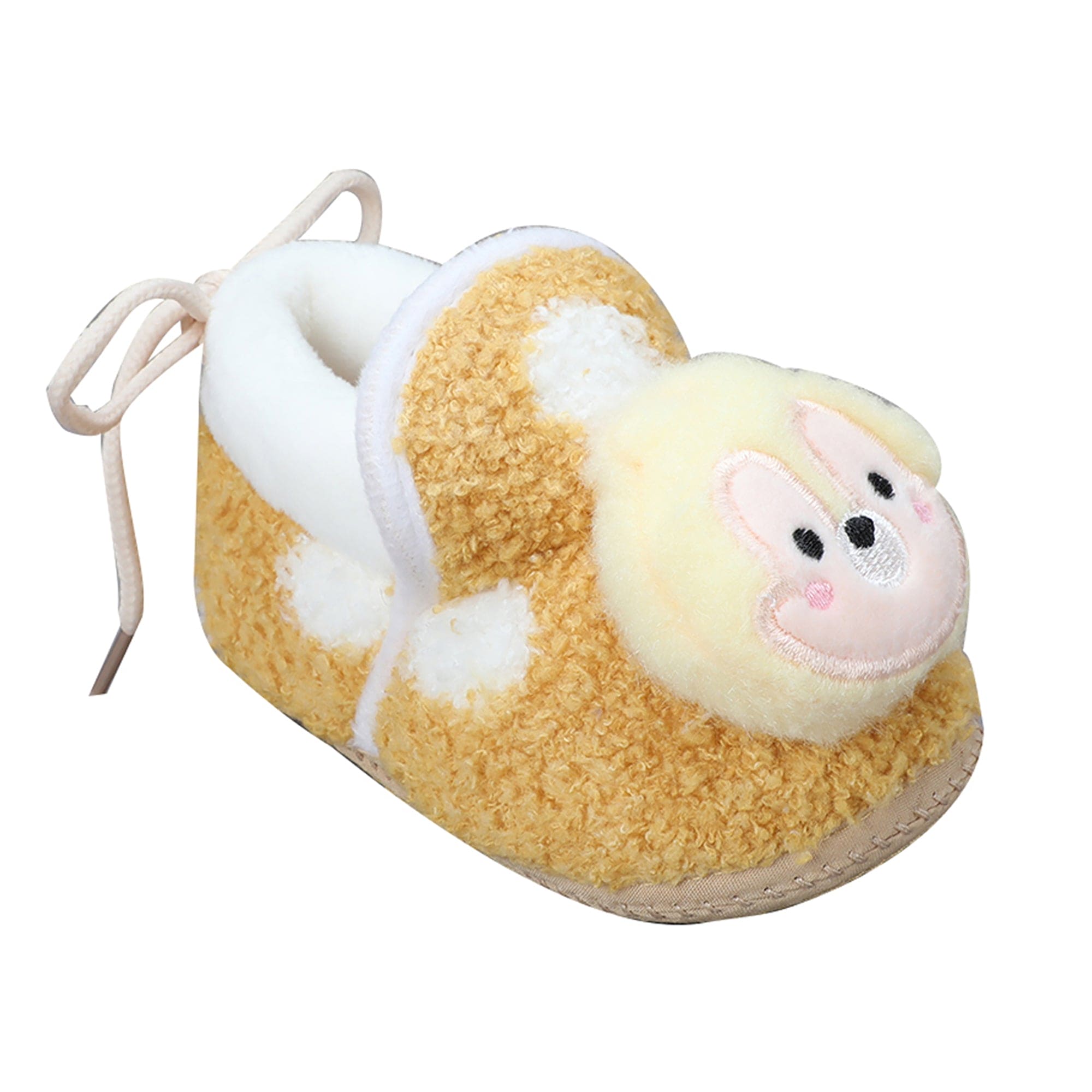 Baby Moo 3D Squirrel Soft Slip-On Anti-Skid Plush Warm Booties - Yellow