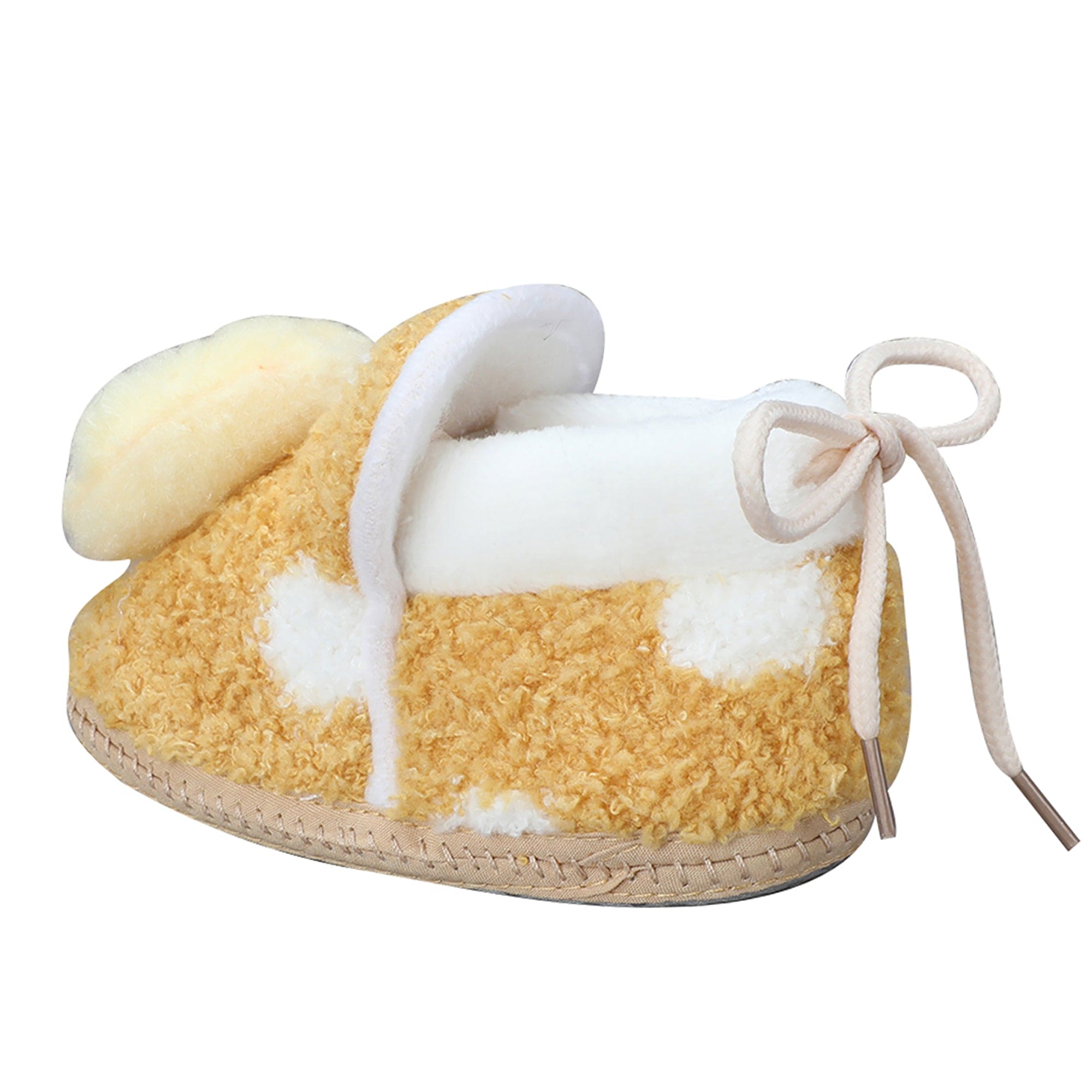 Baby Moo 3D Squirrel Soft Slip-On Anti-Skid Plush Warm Booties - Yellow