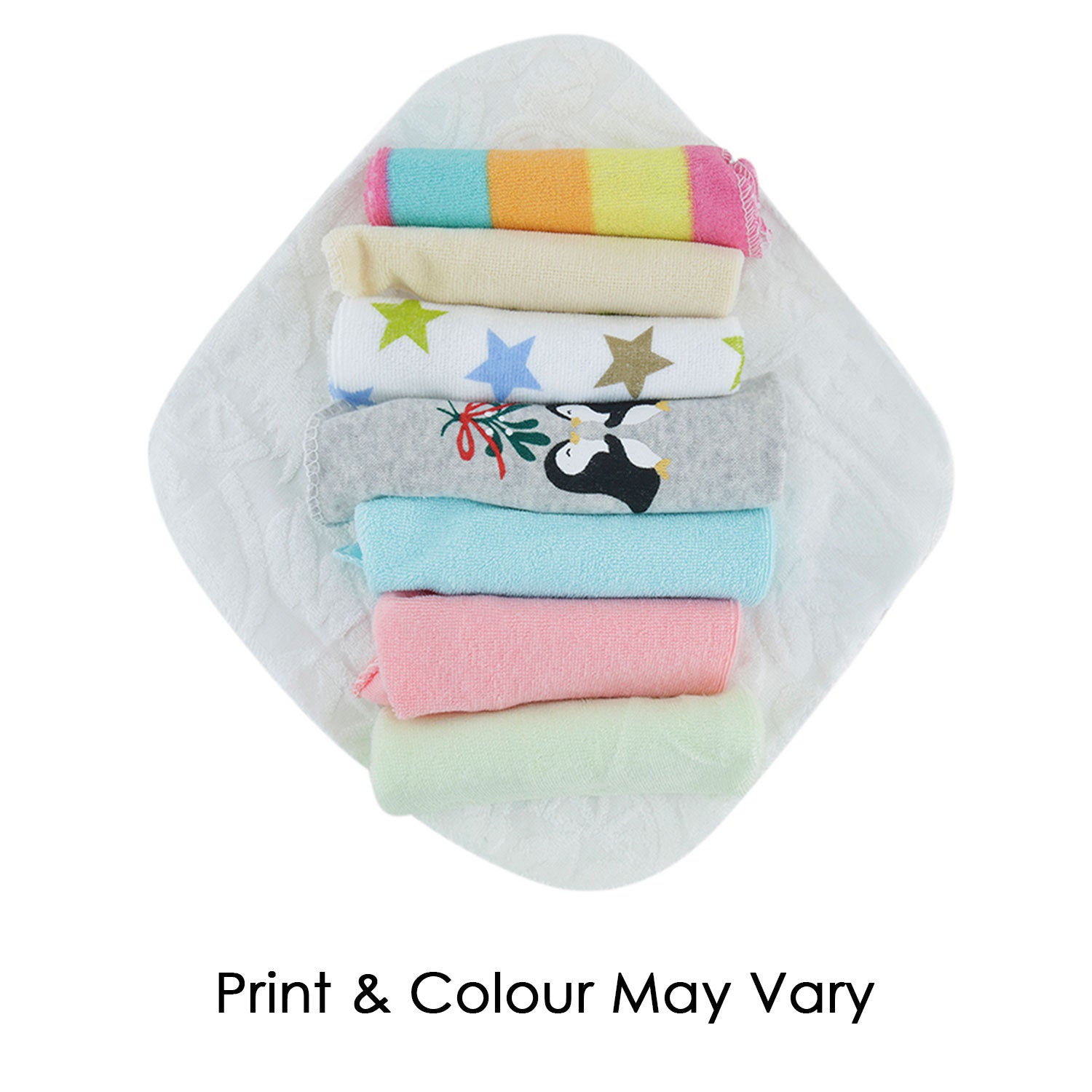 Printed (2425) Multicolour 8 Pk Wash Cloth