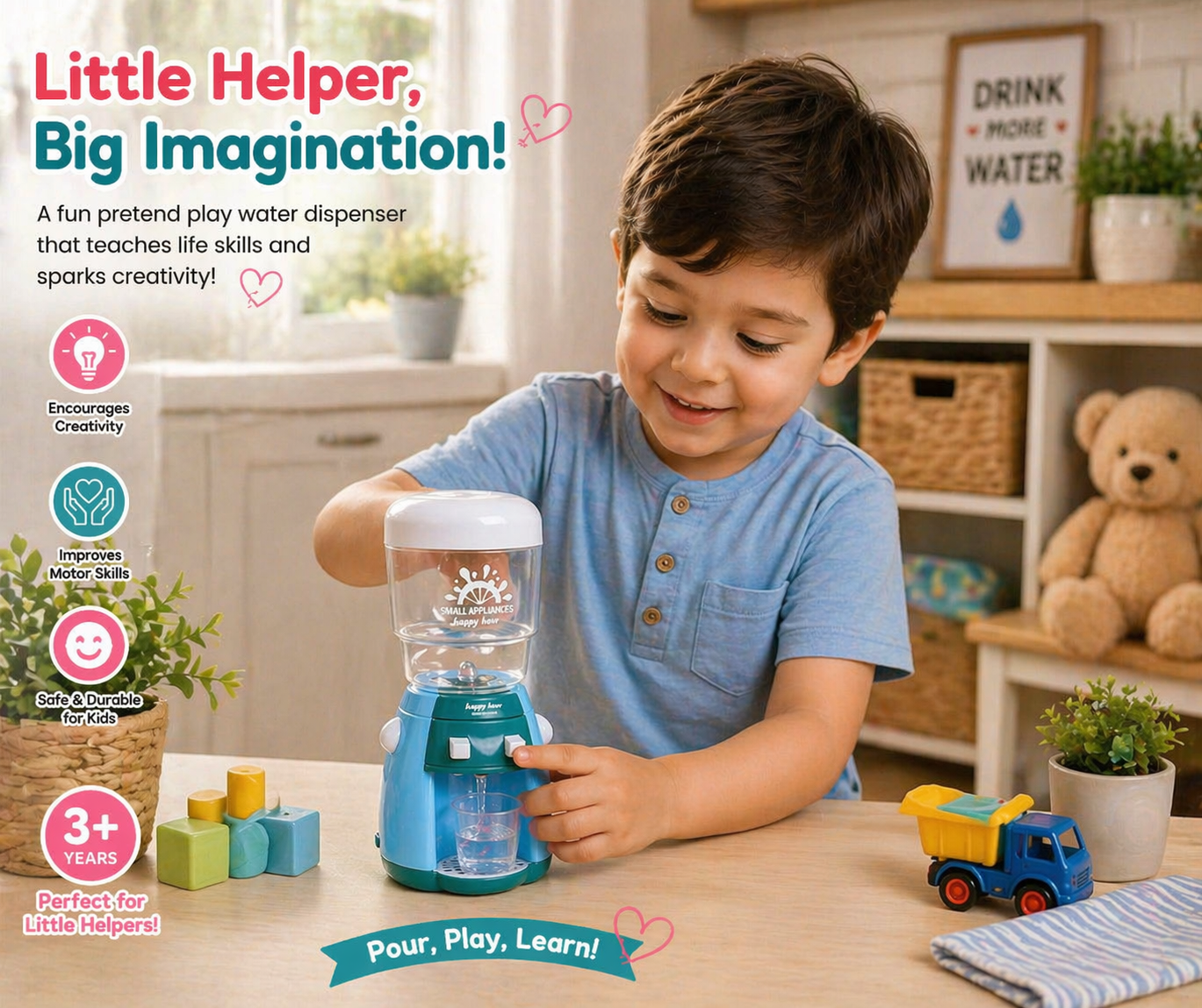iLearnNGrow Pretend Play Appliance Toy - Choose Your Style - Water Dispenser