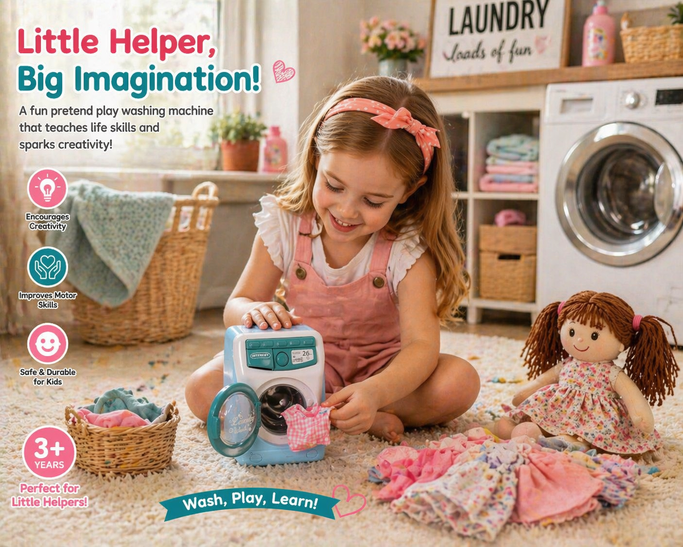 iLearnNGrow Pretend Play Appliance Toy - Choose Your Style - Washing Machine