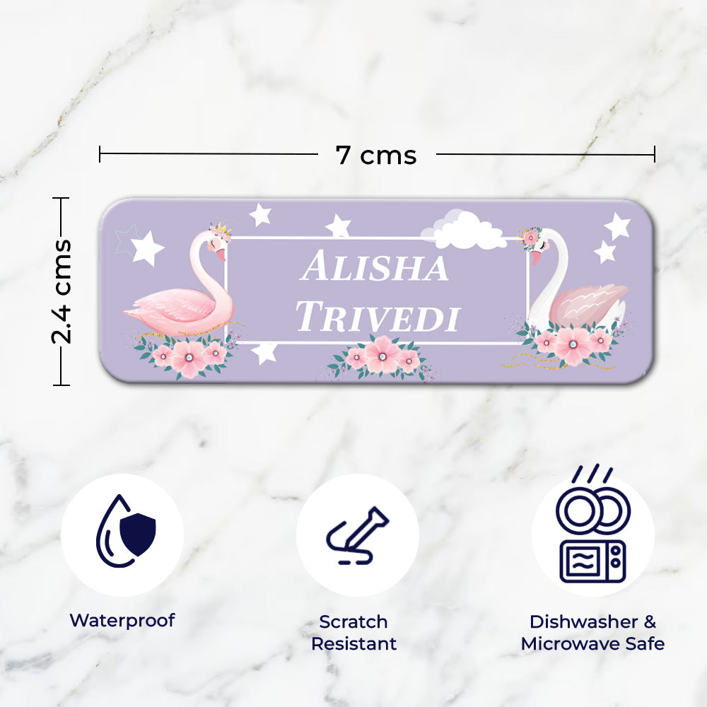 Personalised Water Bottle Name Labels - Dishwasher Proof Waterproof - Pink - FunnyBone™ Stickers