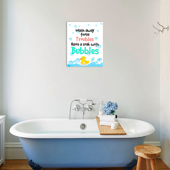 Wash Away The Trouble Bathroom Frame For Wall