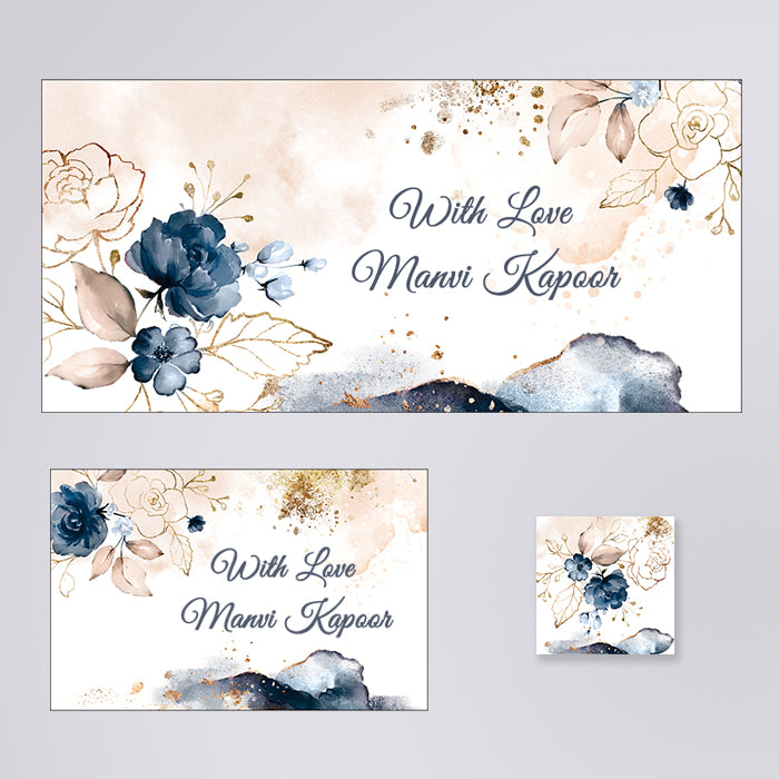 Personalised Gift Envelopes, Cards & Stickers Combo -  Watercolor, Set Of 130