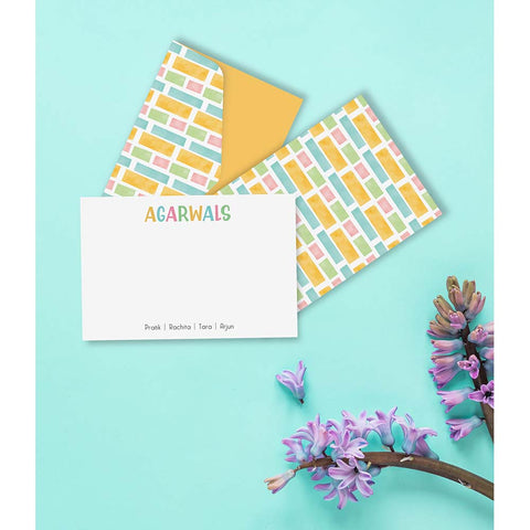 Family Card + Envelopes - Set of 25 - Watercolor block