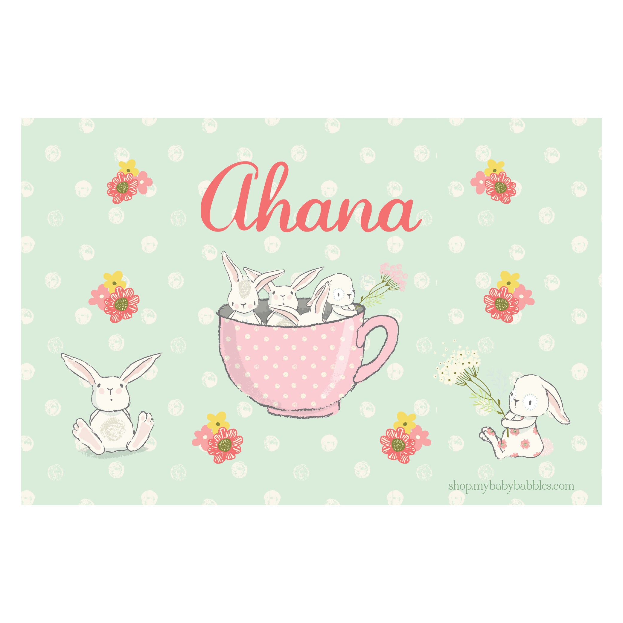 Personalised Themed Tablemat - Bunny