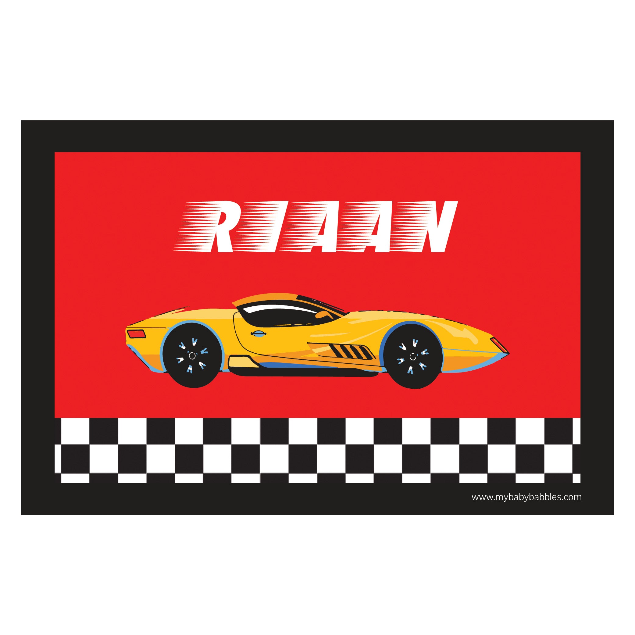Personalised Themed Tablemat - Racing Car