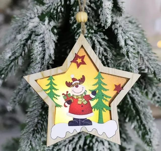 Shimmer Starry Ornament- Merry Reindeer