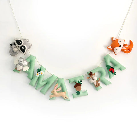 Personalised Woodland Adventures Name Bunting - Green