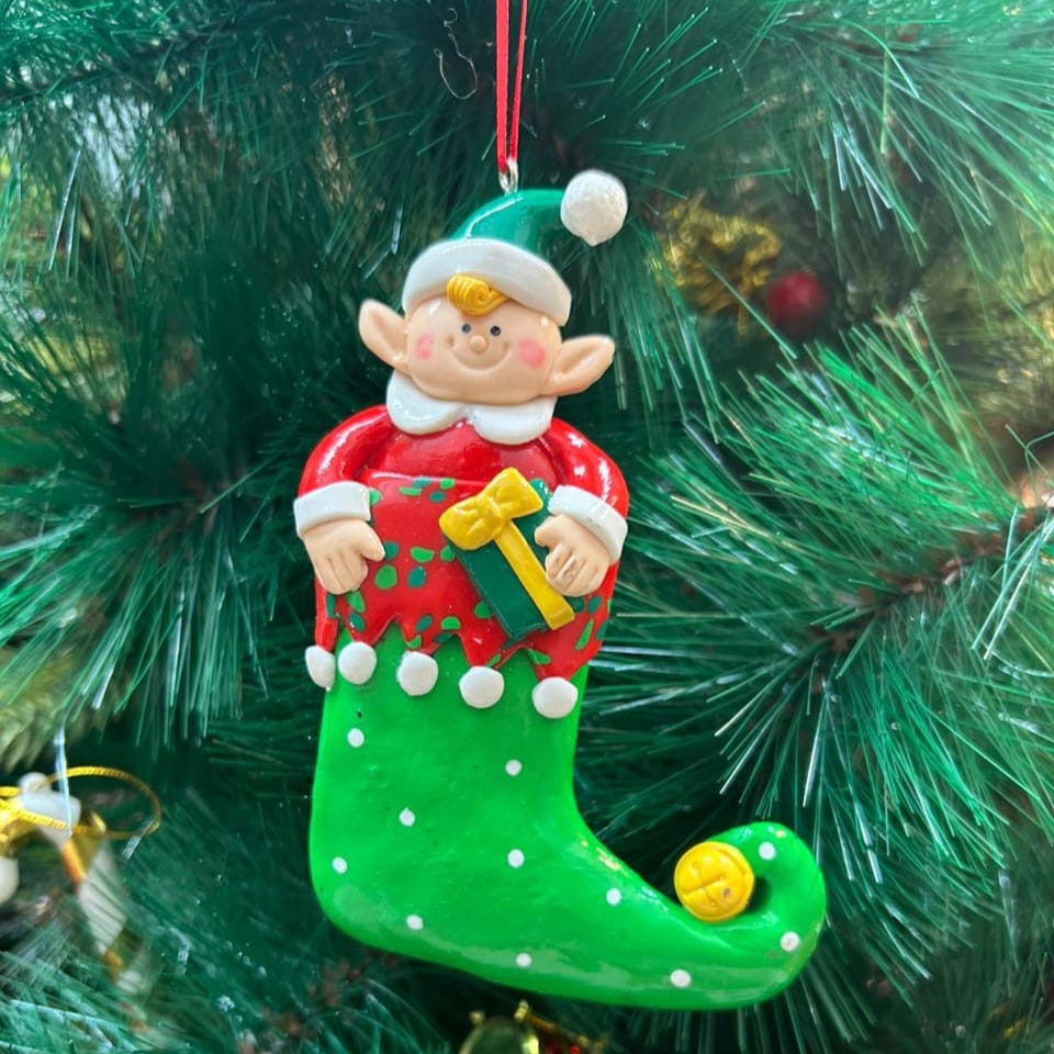 Elf with a Gift Ornament