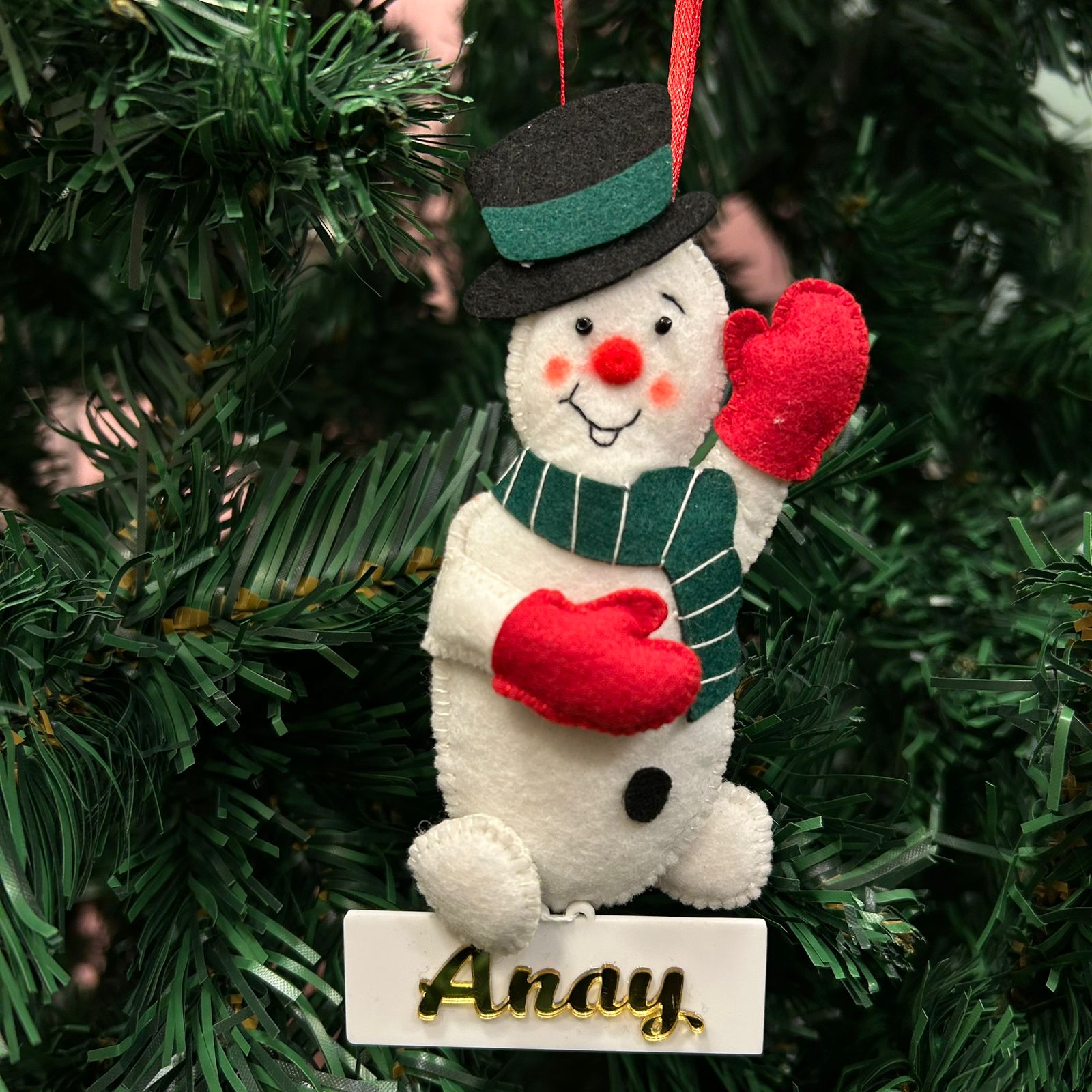 Happy Snowman Felt Ornament