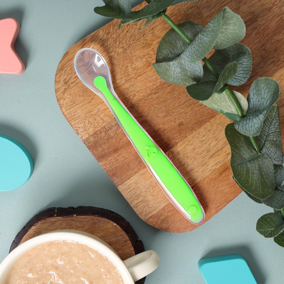 Baby Green Long Silicone Spoon