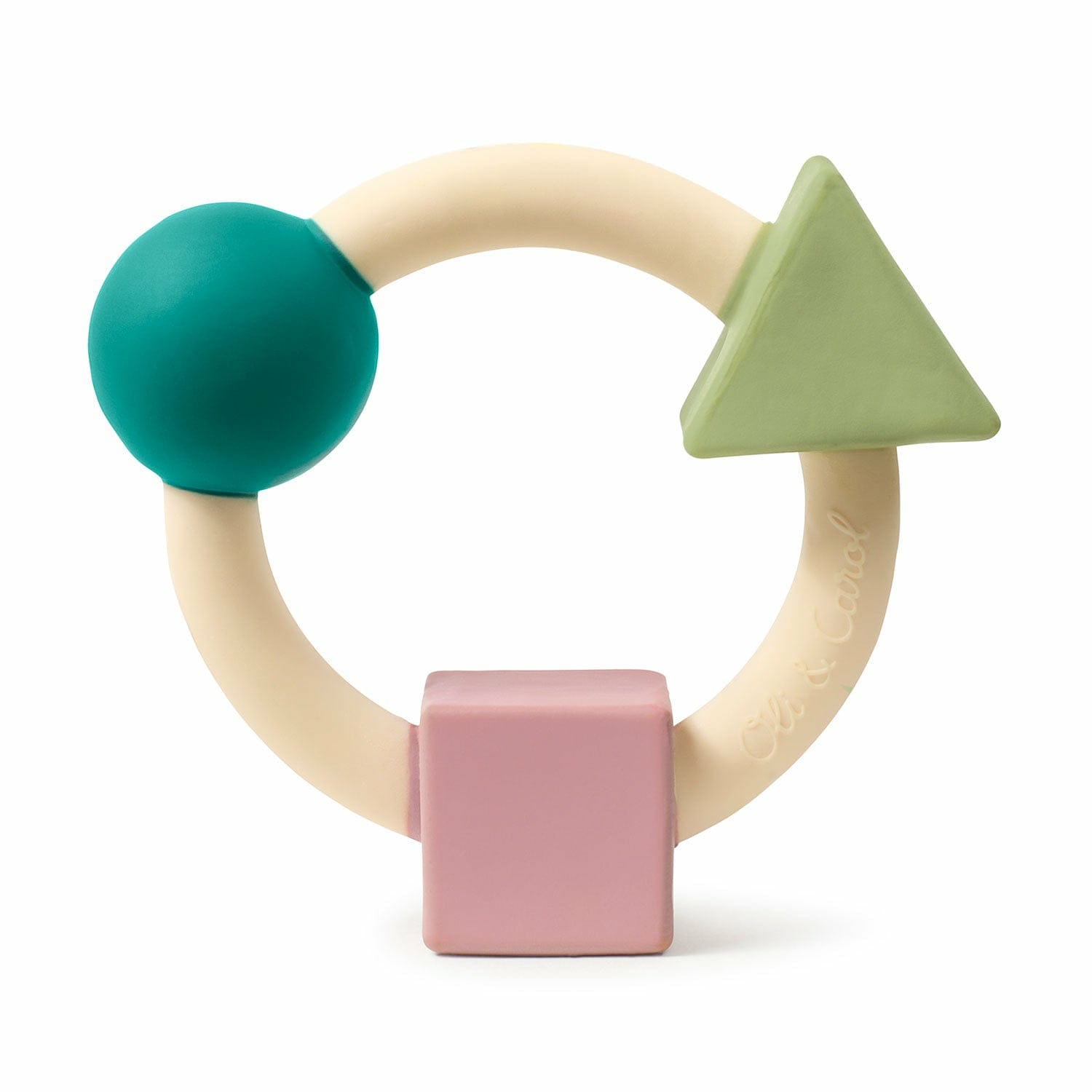 Oli & Carol Shapes Teething Ring Soft Colors Baby