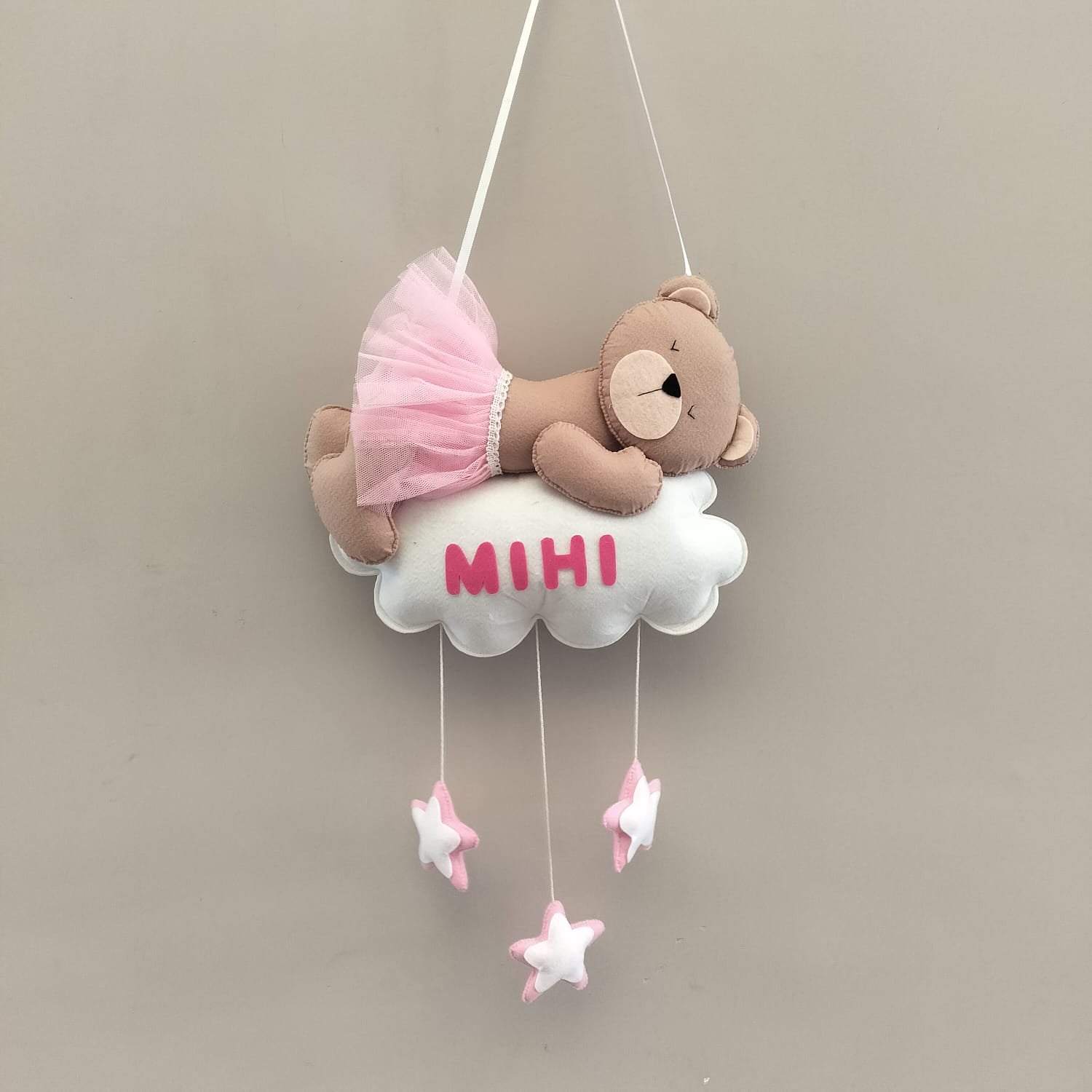 Junior Dreamy Teddy Personalised Wall Hanging