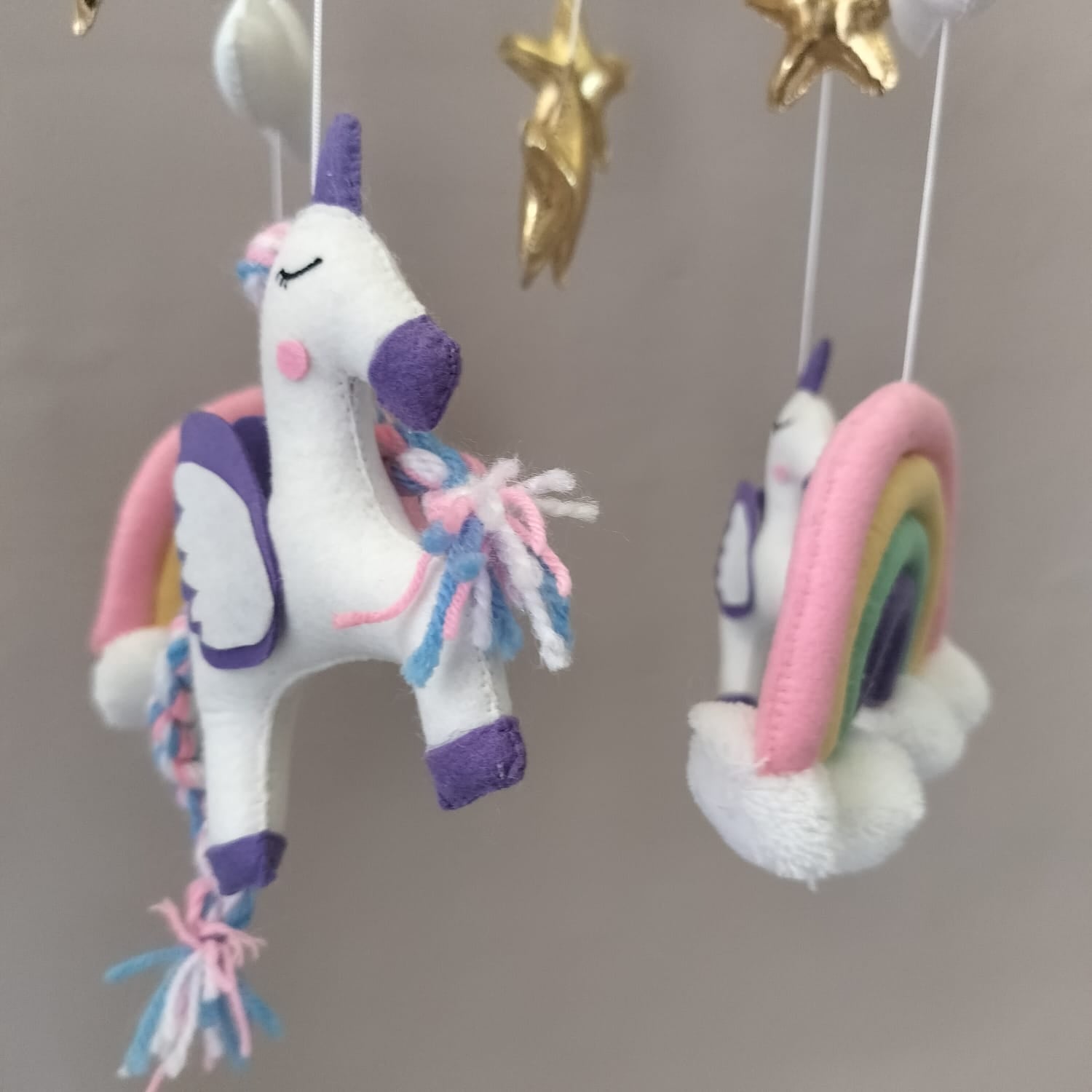 Junior Unicorn & Hot Air Balloon Personalised Cot Mobile