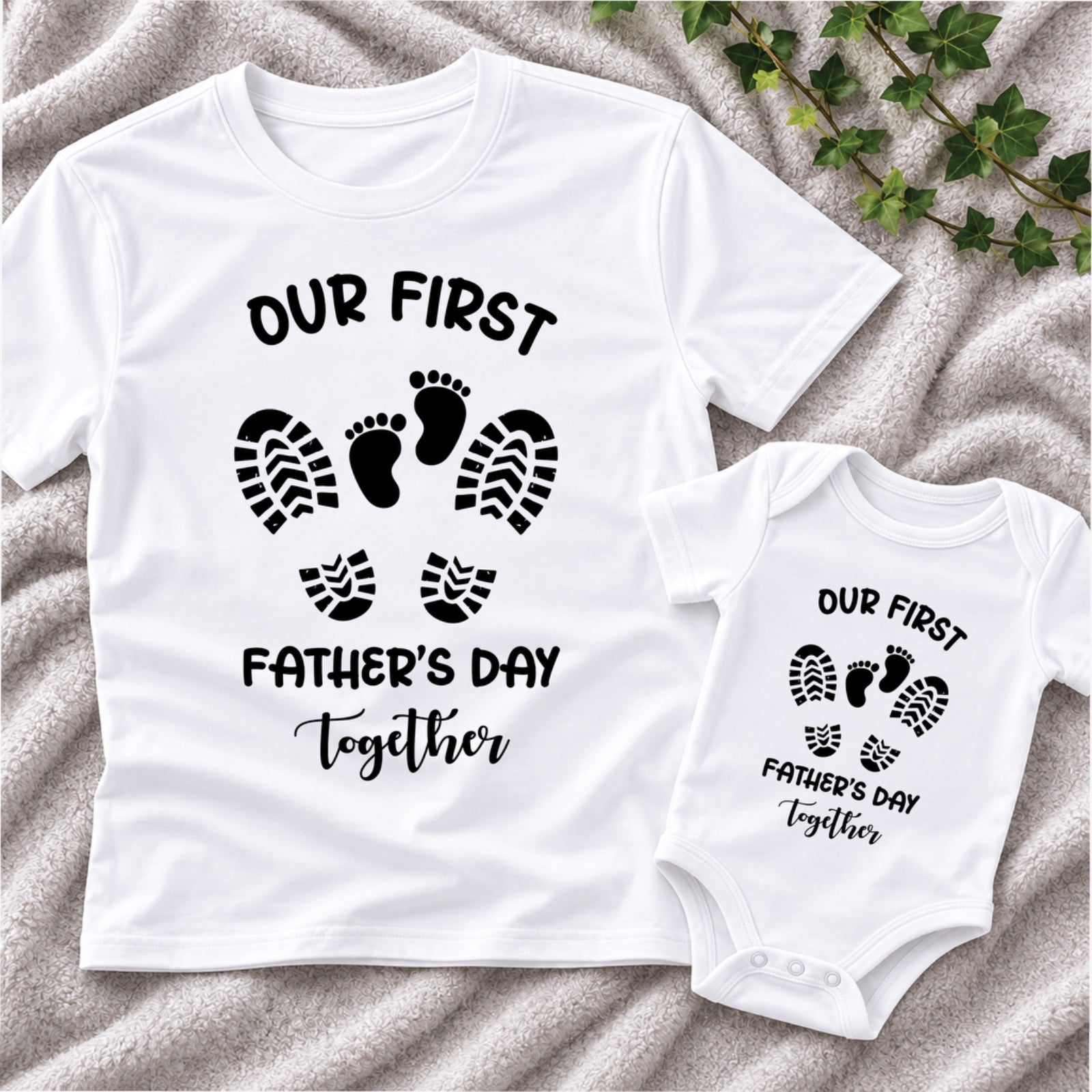 Our FIrst - Combo of Adult Tshirt + Kid's Tshirt/Onesie