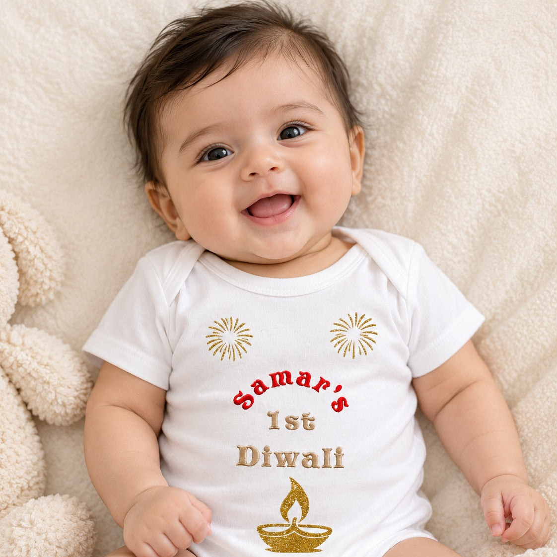 Embroidered Diwali Baby Onesie