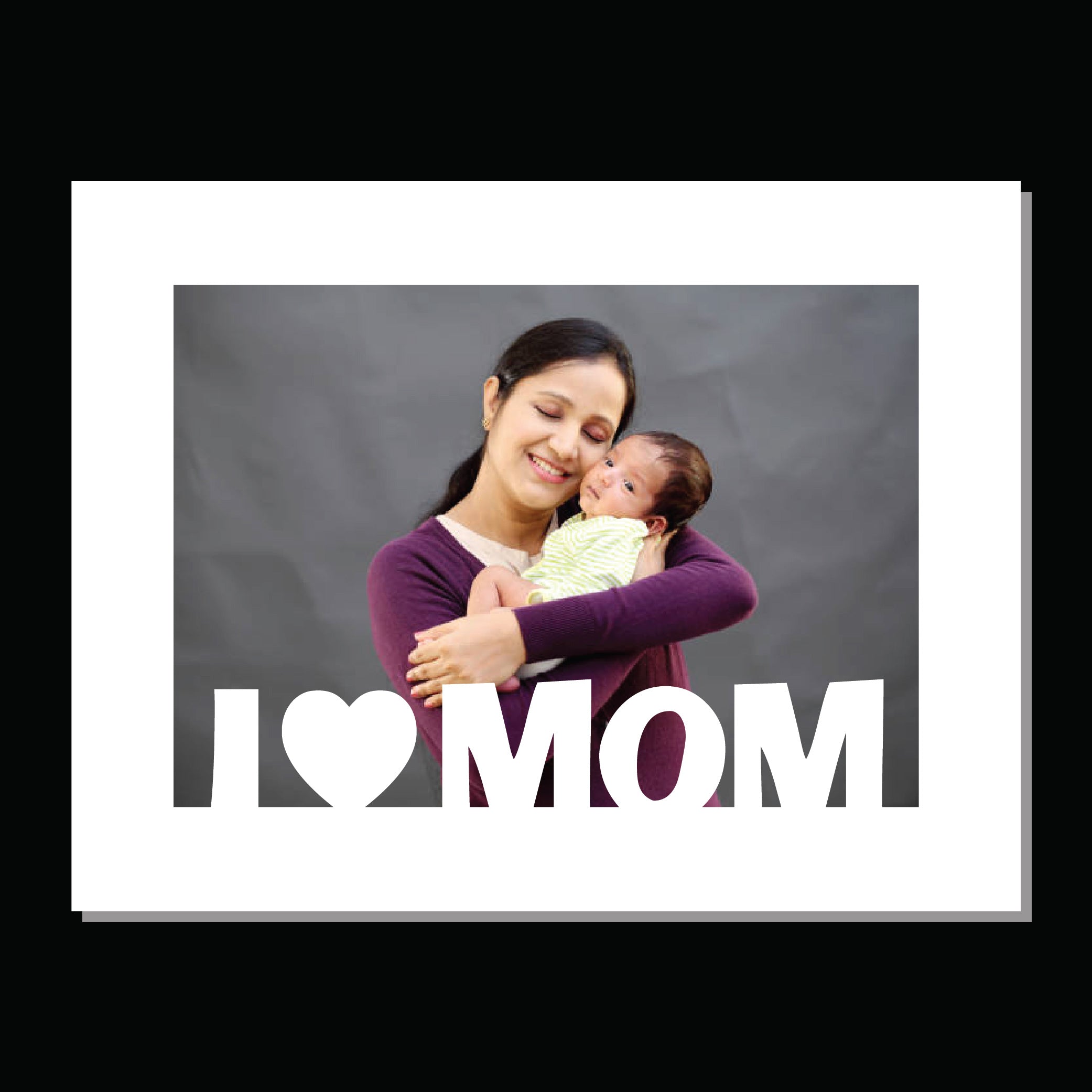 "I Love Mom" Magnetic Photo Frame With Stand