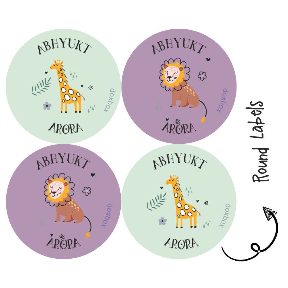 Round Water Proof Label -  Wild Animal