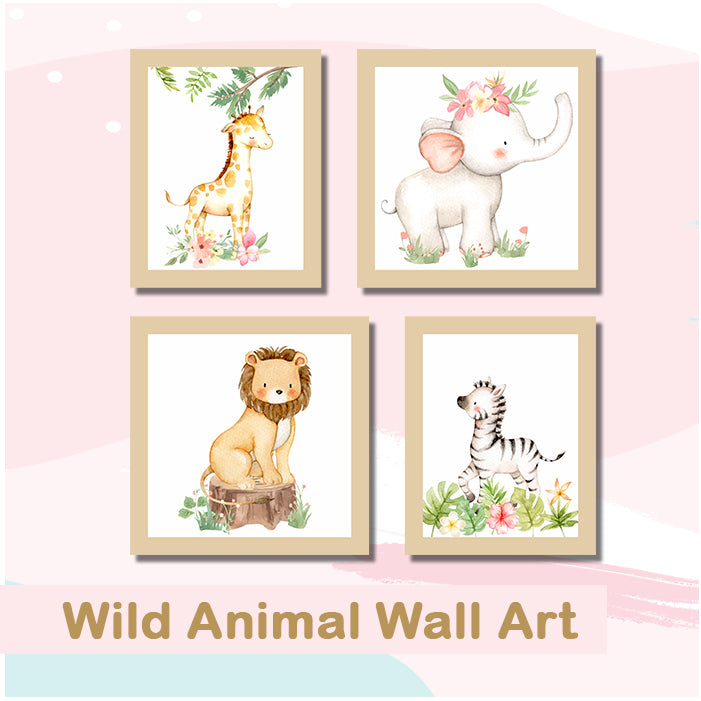 Wild Animal Frames Wall Art (Set of 4)