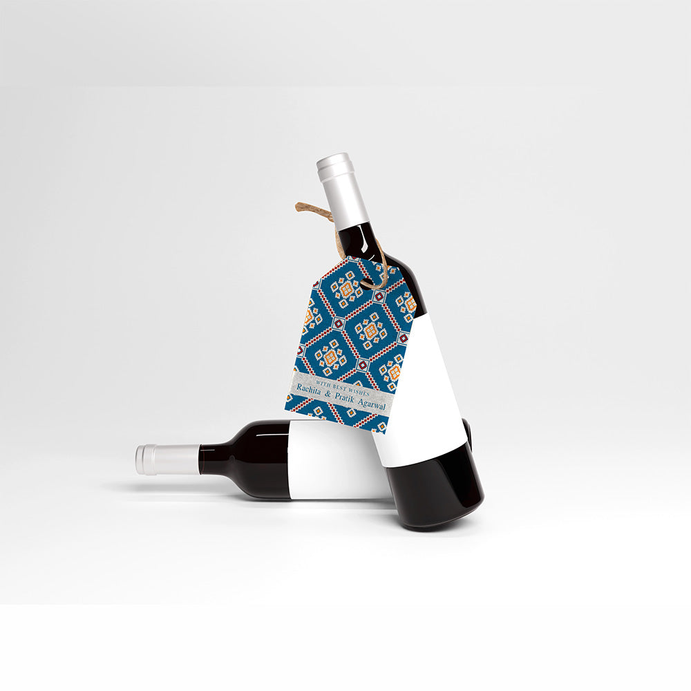Wine Tags - Blue Patola