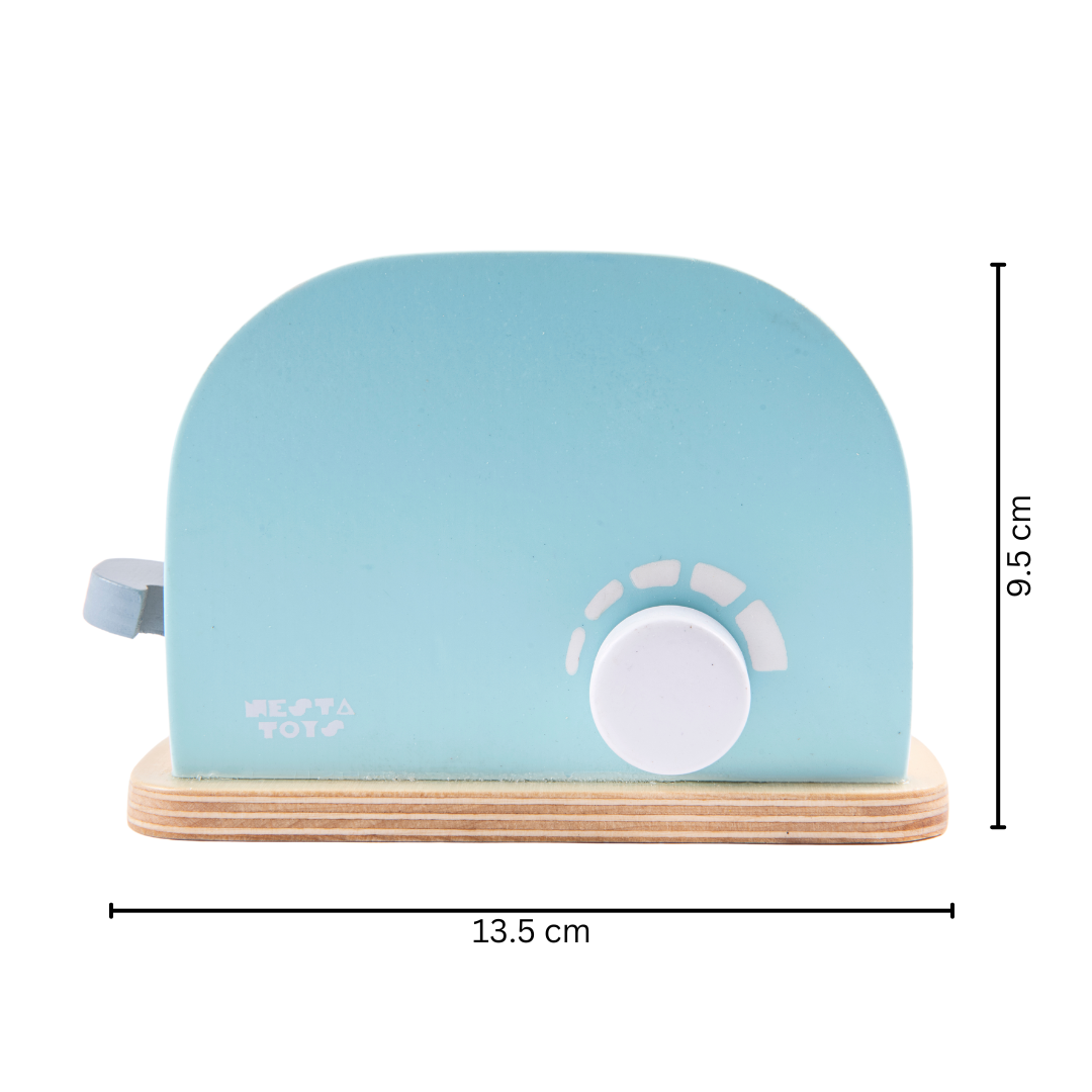 Wooden Bread Pop-up Toaster Blue Color