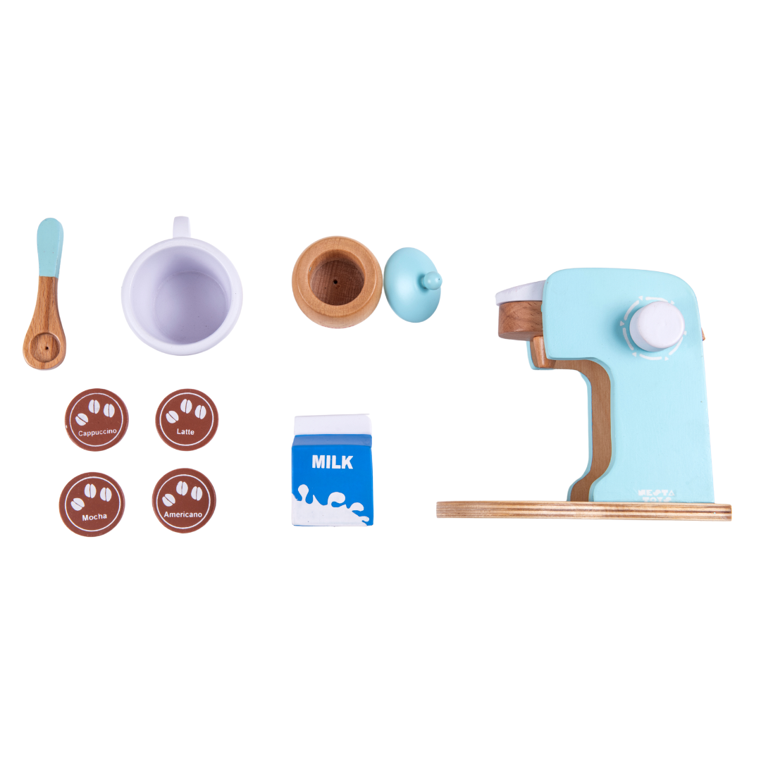 Wooden Coffee Maker Toy - Light Blue