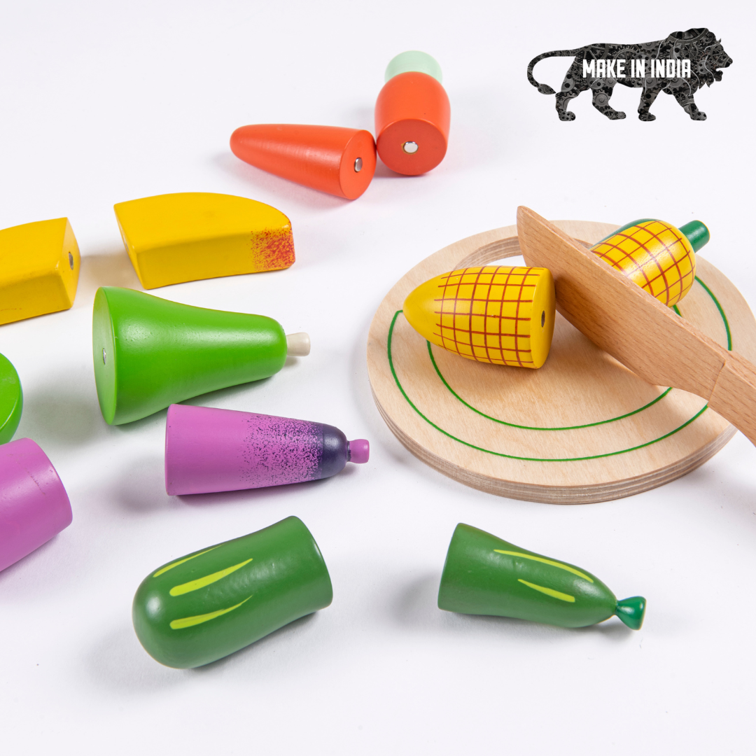 Wooden Vegetable and Fruit Magnetic Toy (15 Pcs)