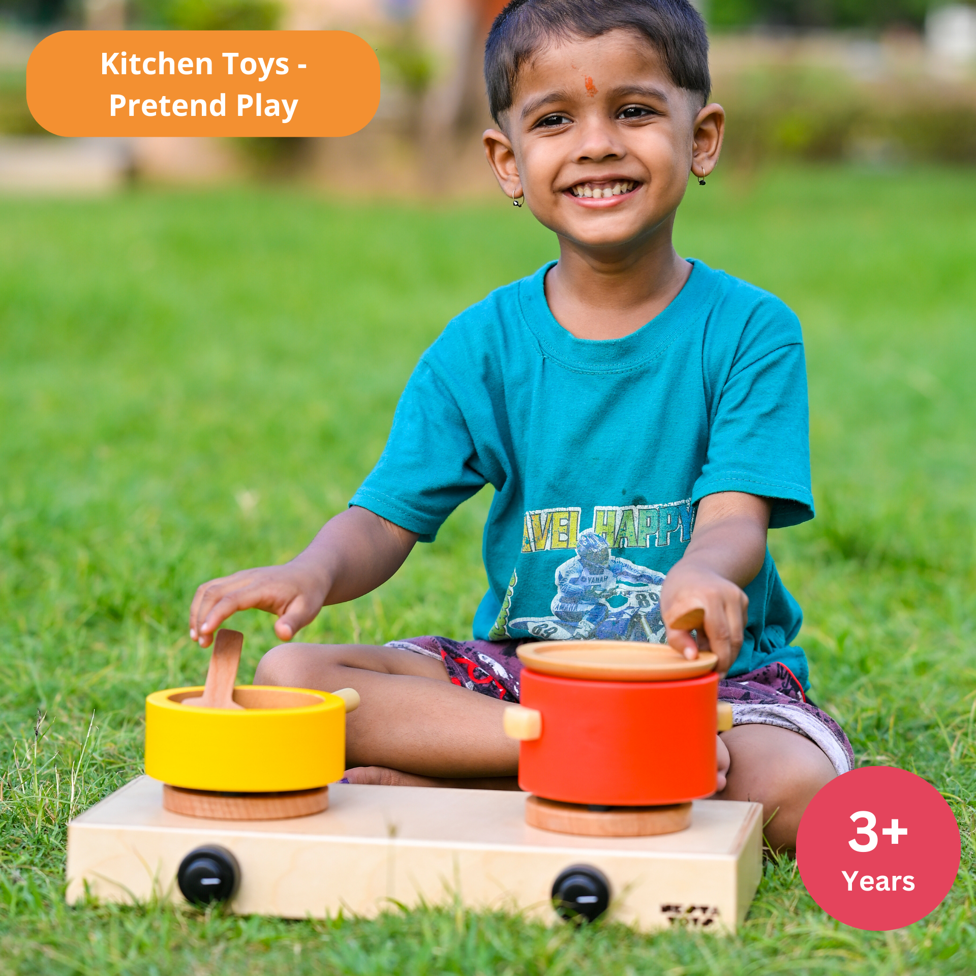 NESTA TOYS - Wooden Gas Stove Toy | Kitchen Play Toy for Kids